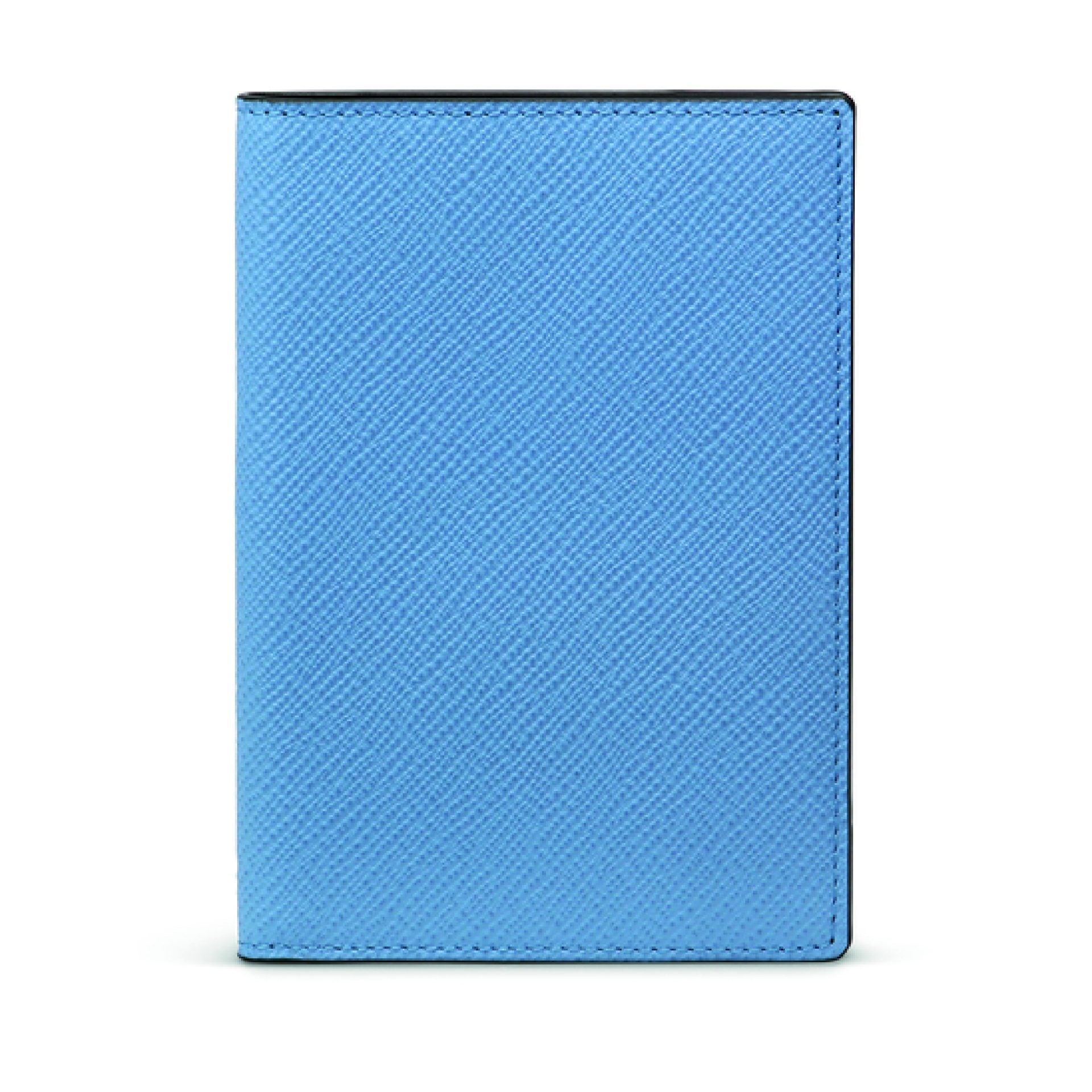 SMYTHSON Nile Blue Passport Cover in Panama