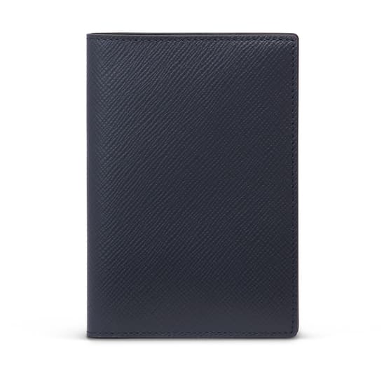 SMYTHSON Navy Passport Cover in Panama