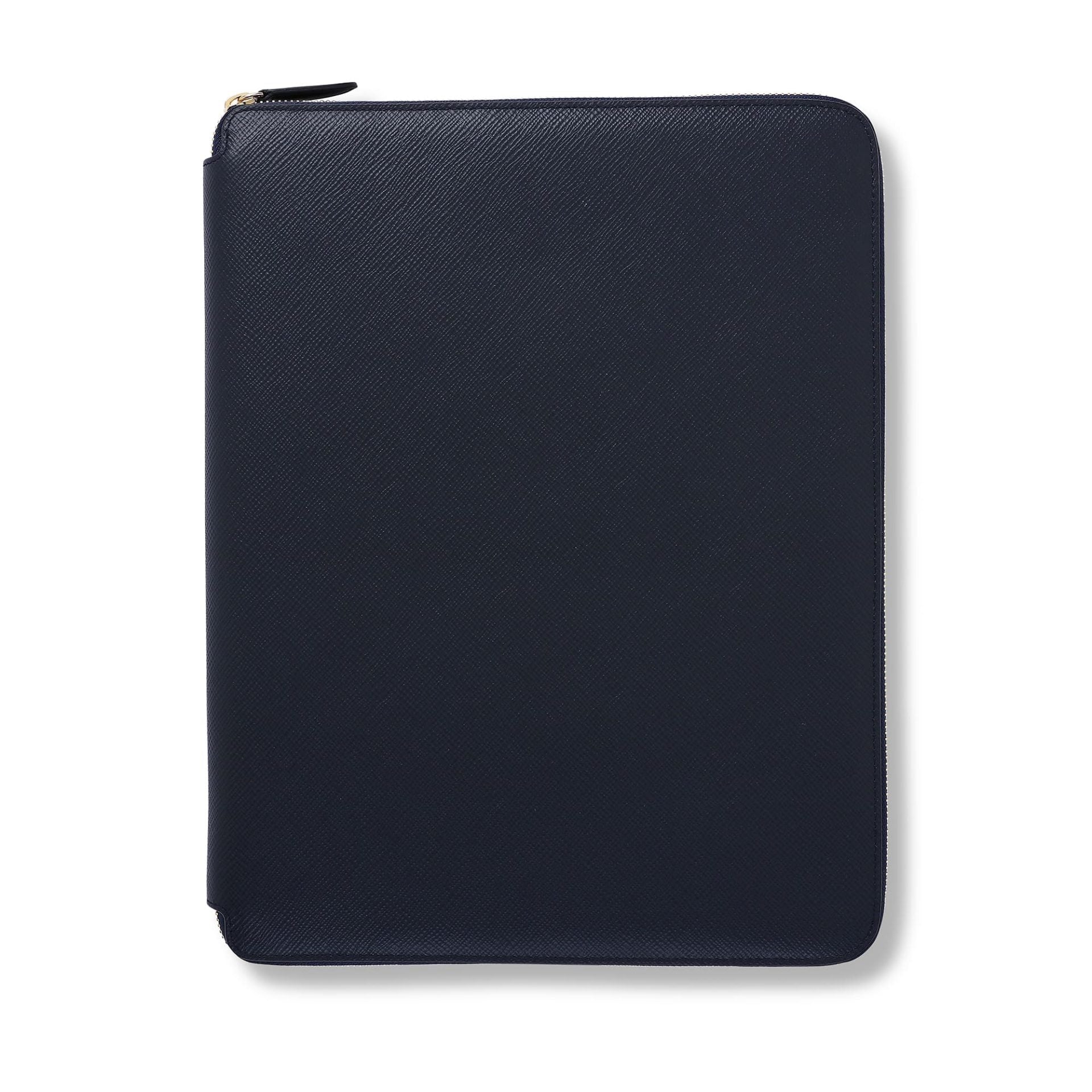 SMYTHSON Navy A4 Writing Folder with Zip in Panama