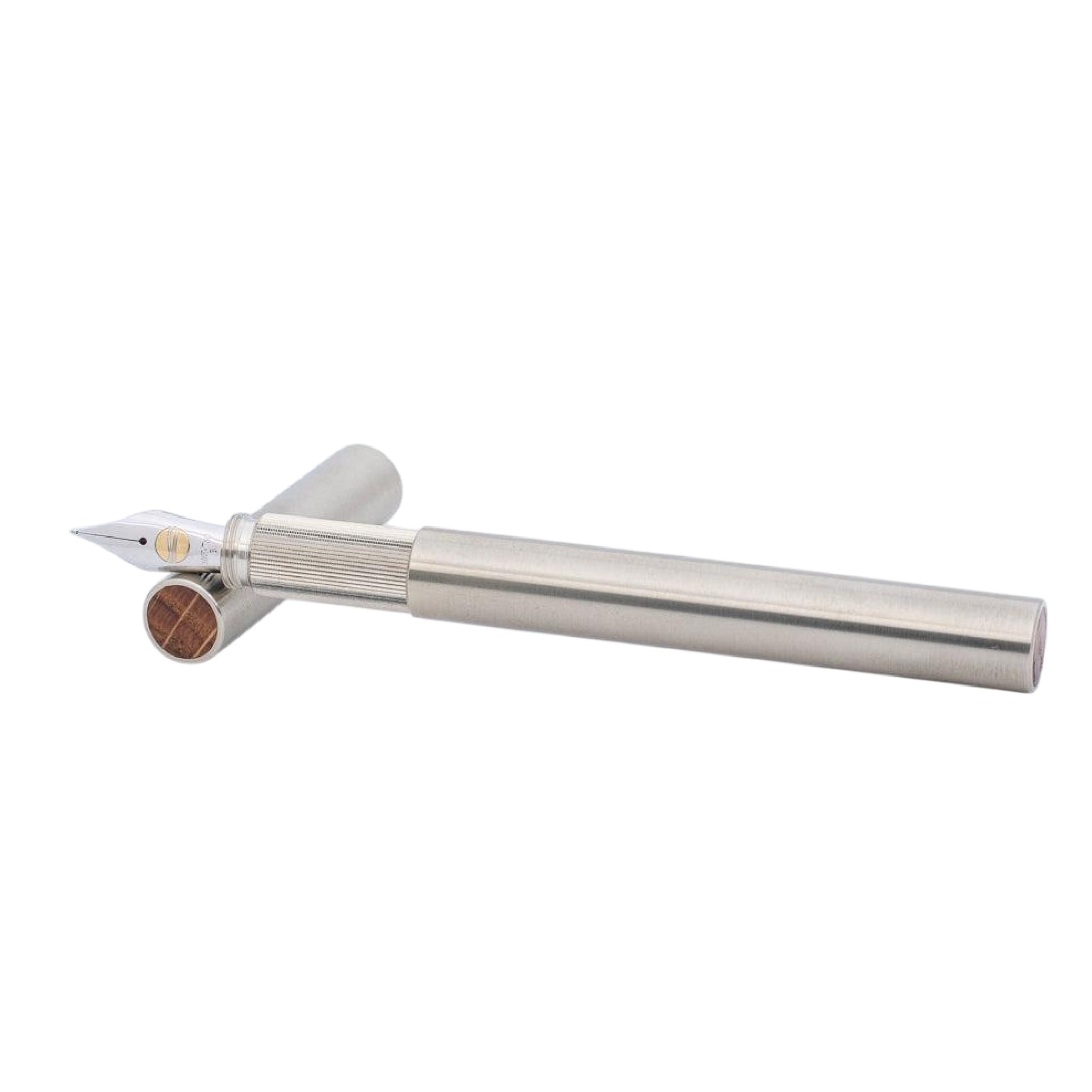 Longcap Brushed Nickel Silver Fountain Pen