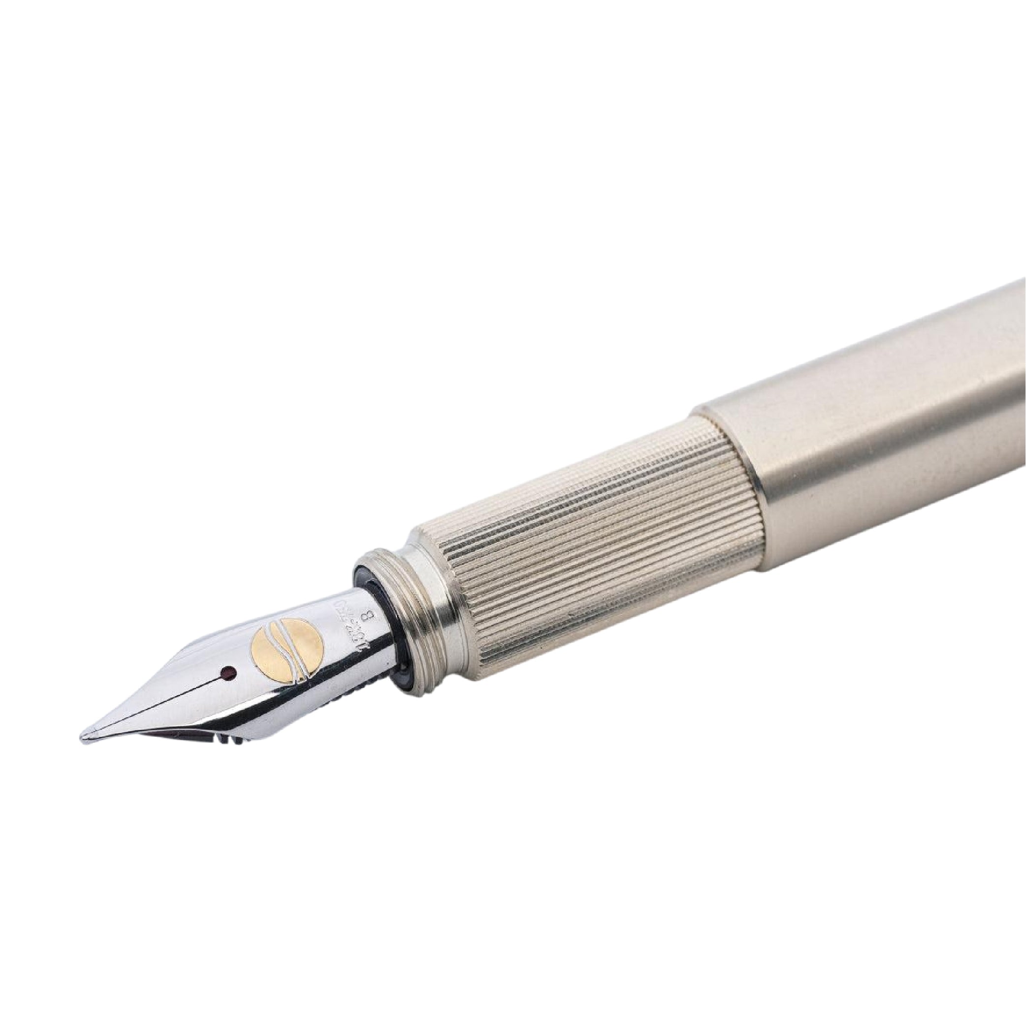 Longcap Brushed Nickel Silver Fountain Pen