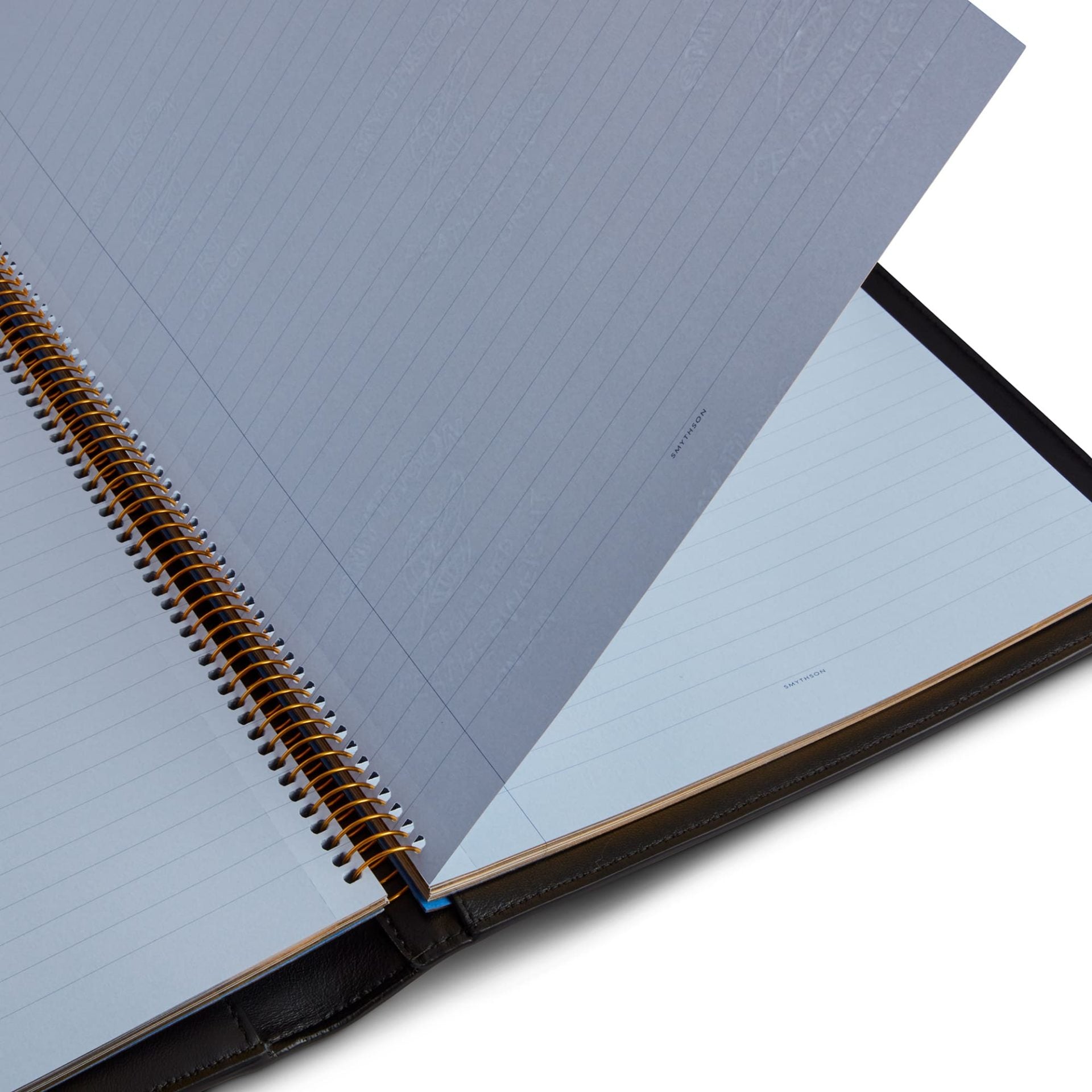 SMYTHSON Black A4 Trifold Writing Folder in Panama