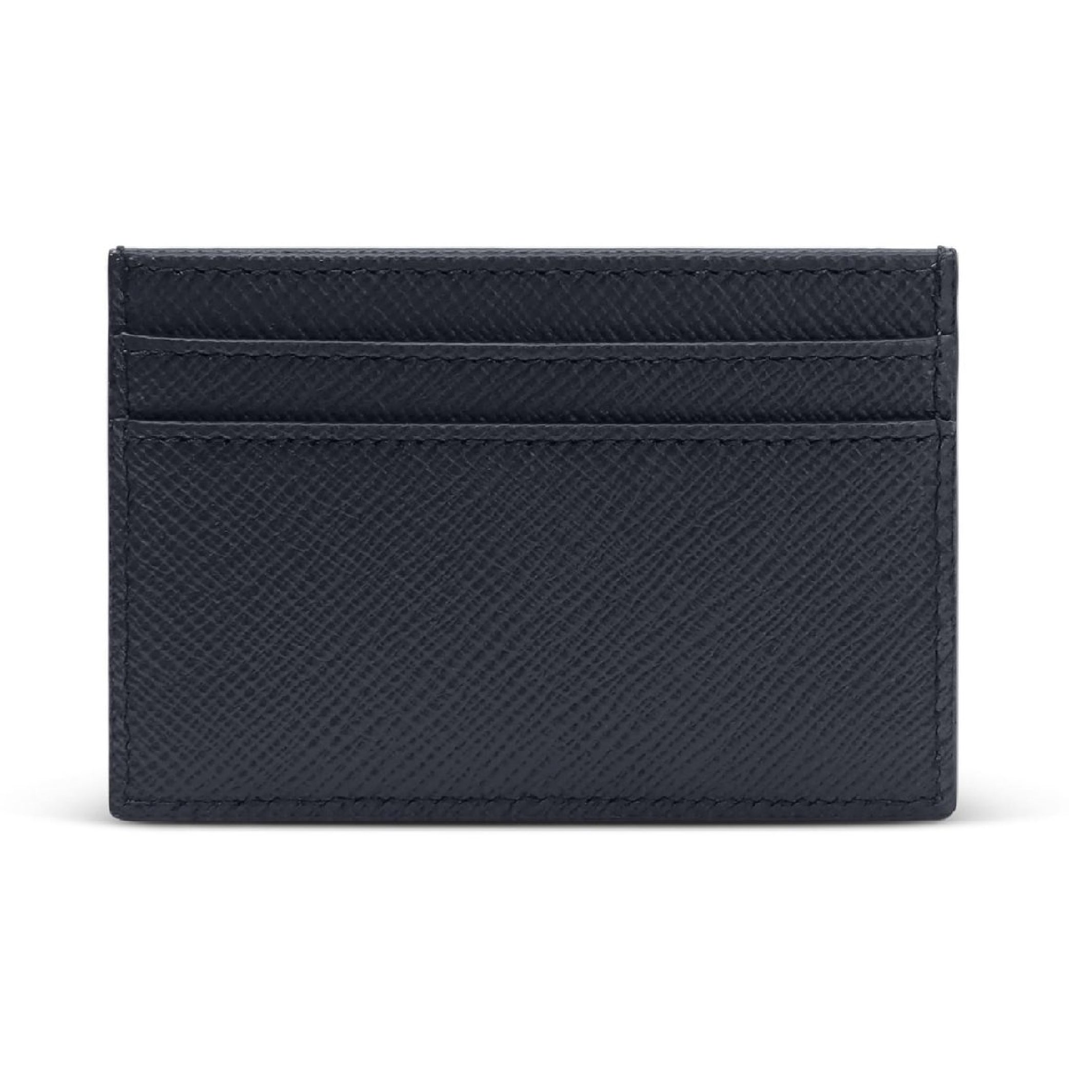 Flat Card Holder in Navy Panama