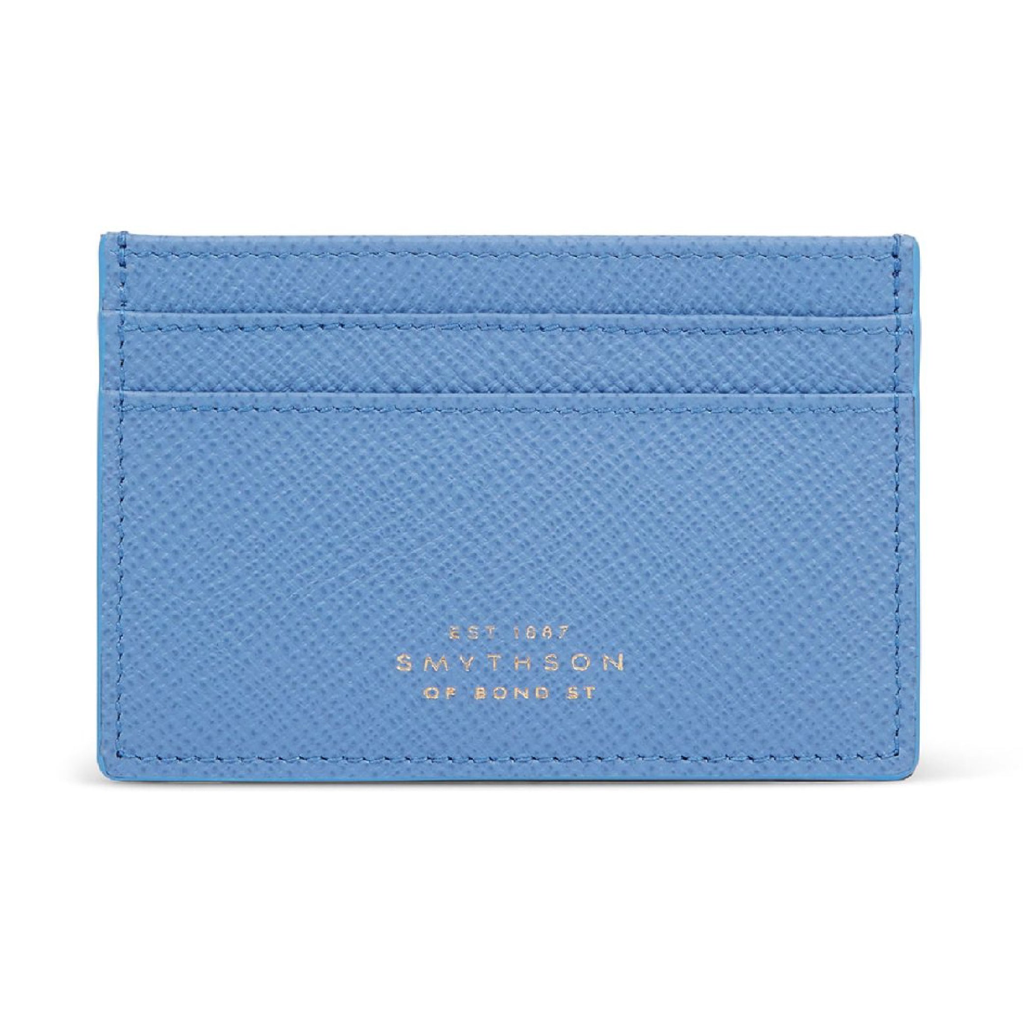 Flat Card Holder in Nile Blue Panama