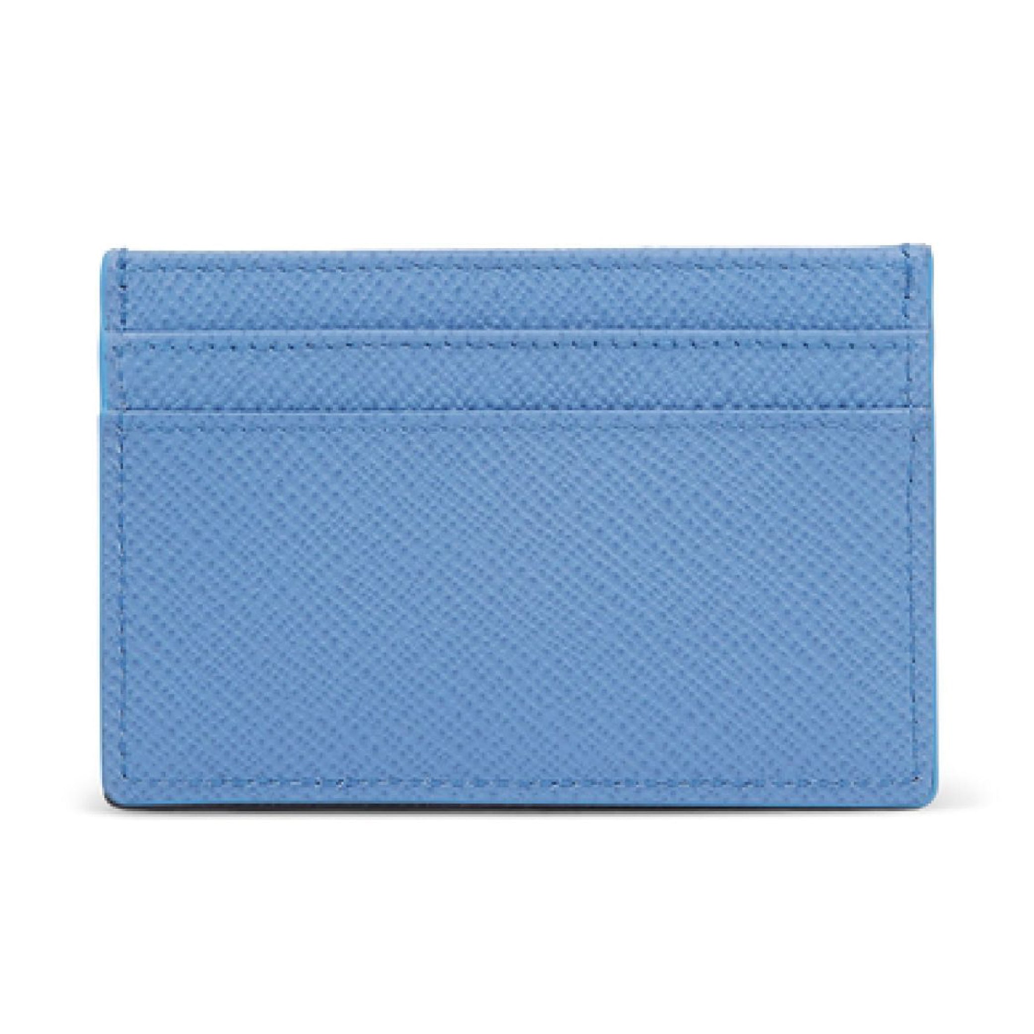 Flat Card Holder in Nile Blue Panama