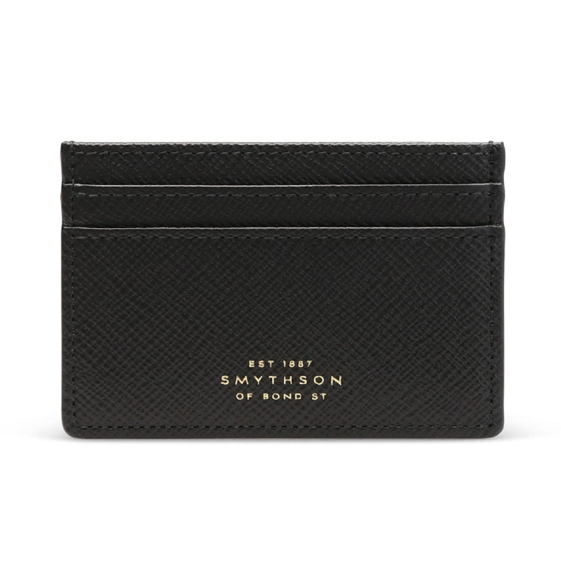 Flat Card Holder in Black Panama