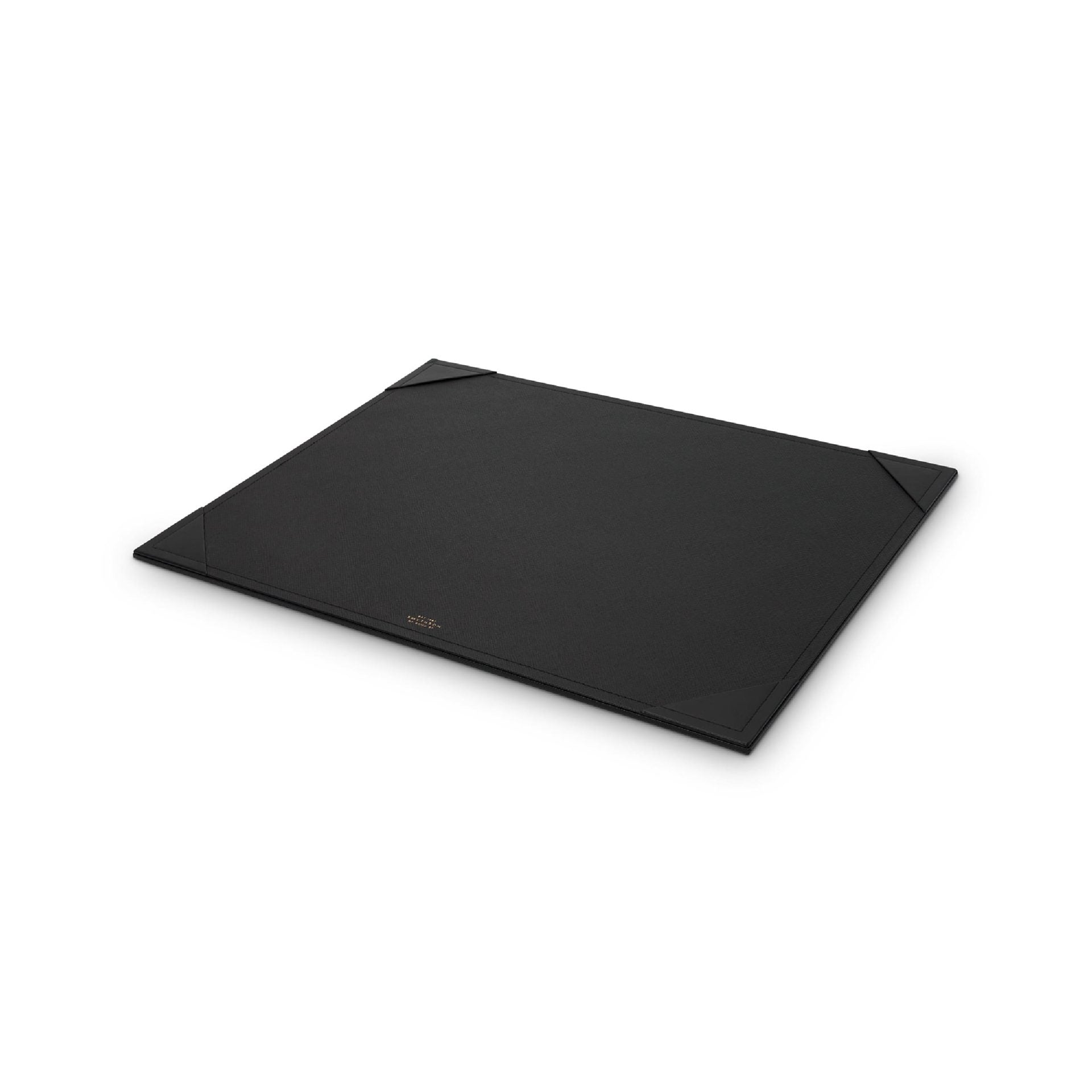 SMYTHSON Black Desk Mat in Panama