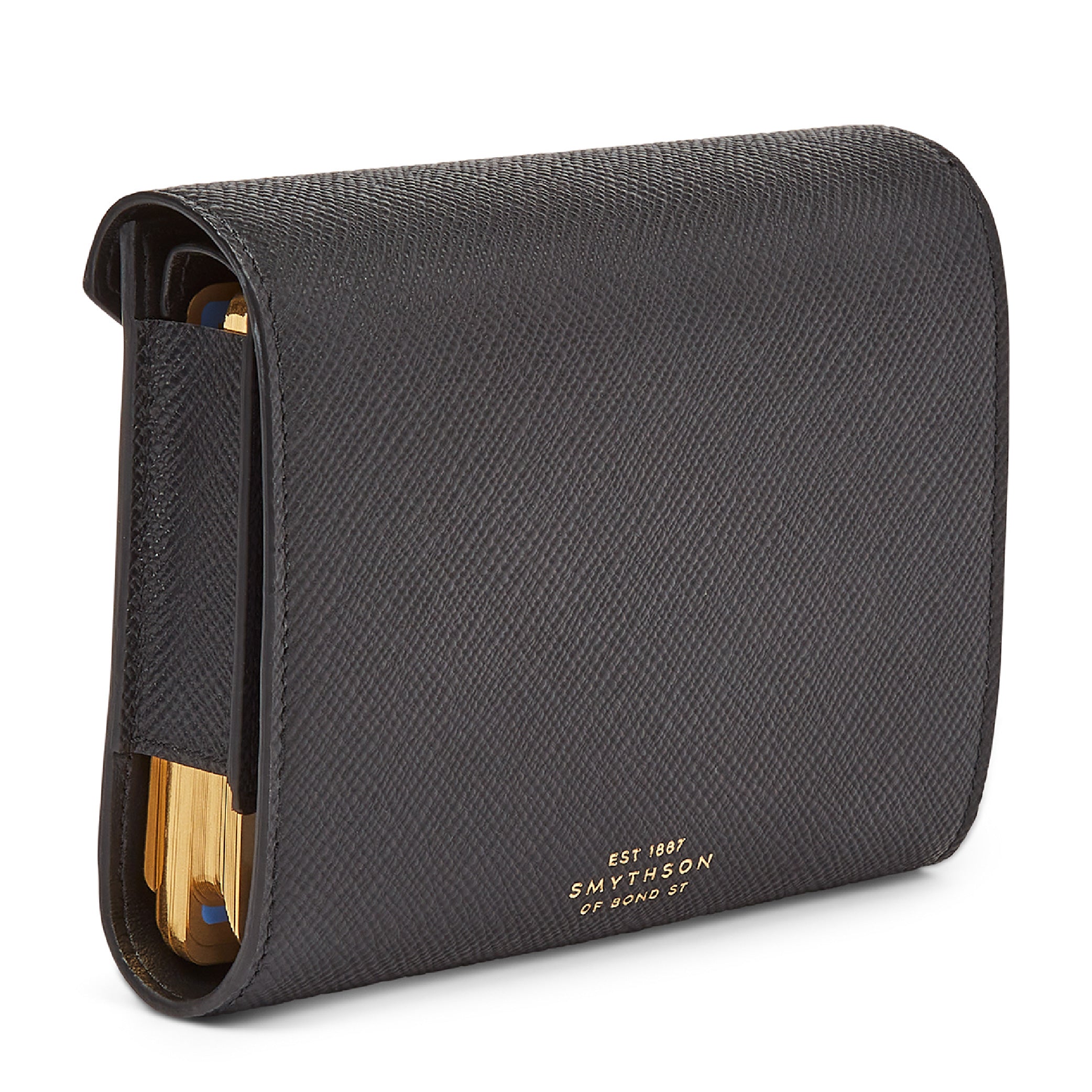 SMYTHSON Black Double Playing Cards Case in Panama