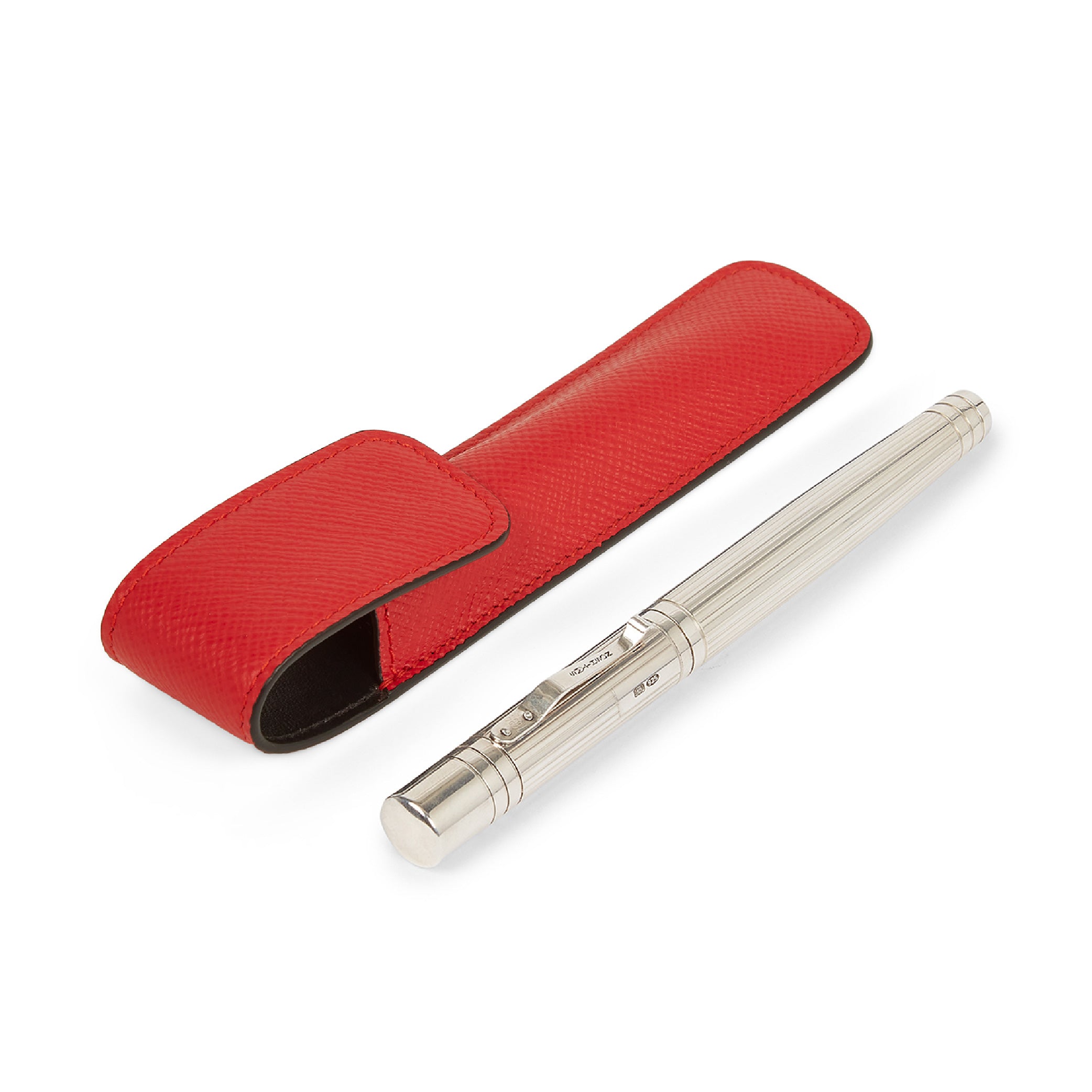 SMYTHSON Scarlet Red Pen Sleeve in Panama