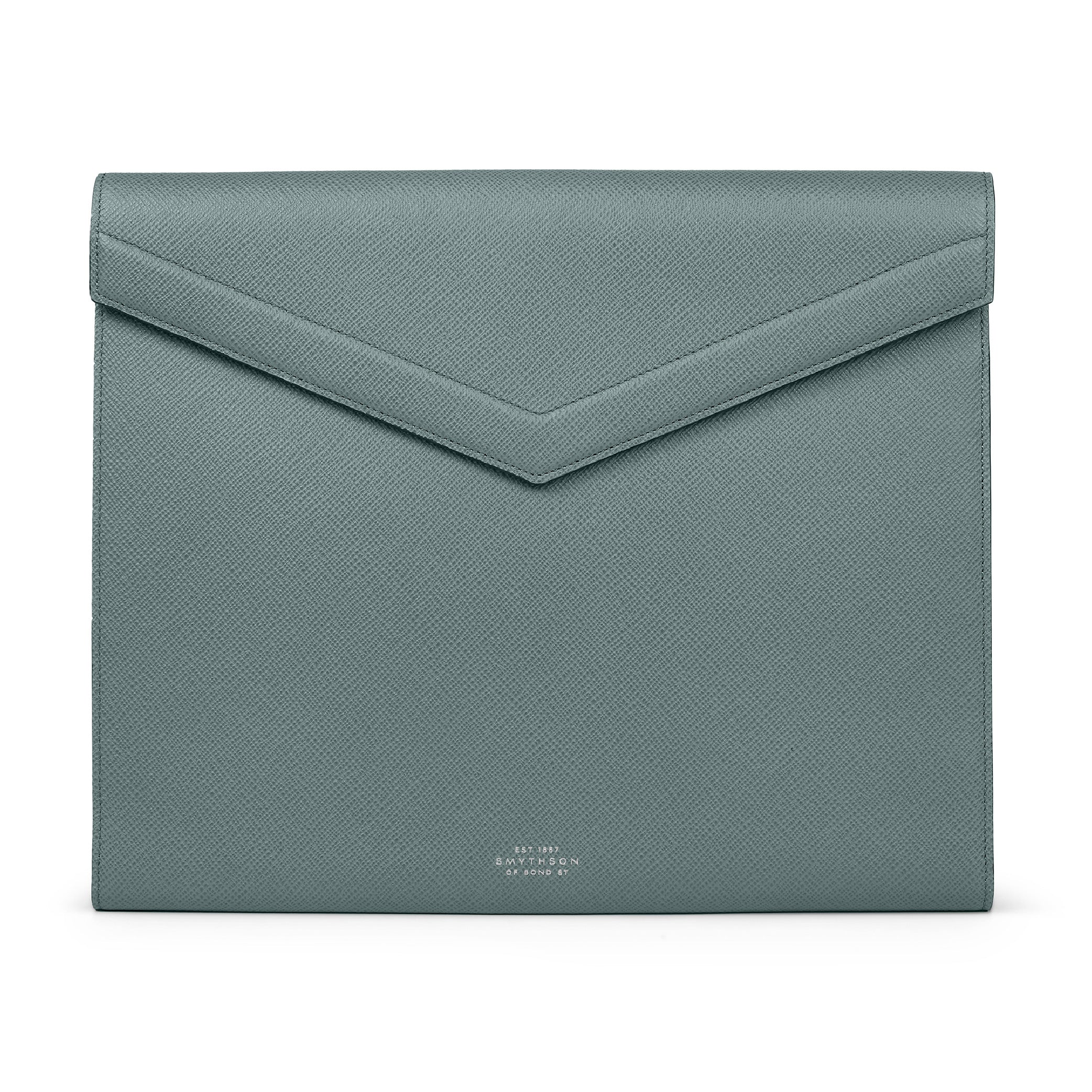 SMYTHSON Dark Teal Green A4 Envelope Writing Folder in Panama