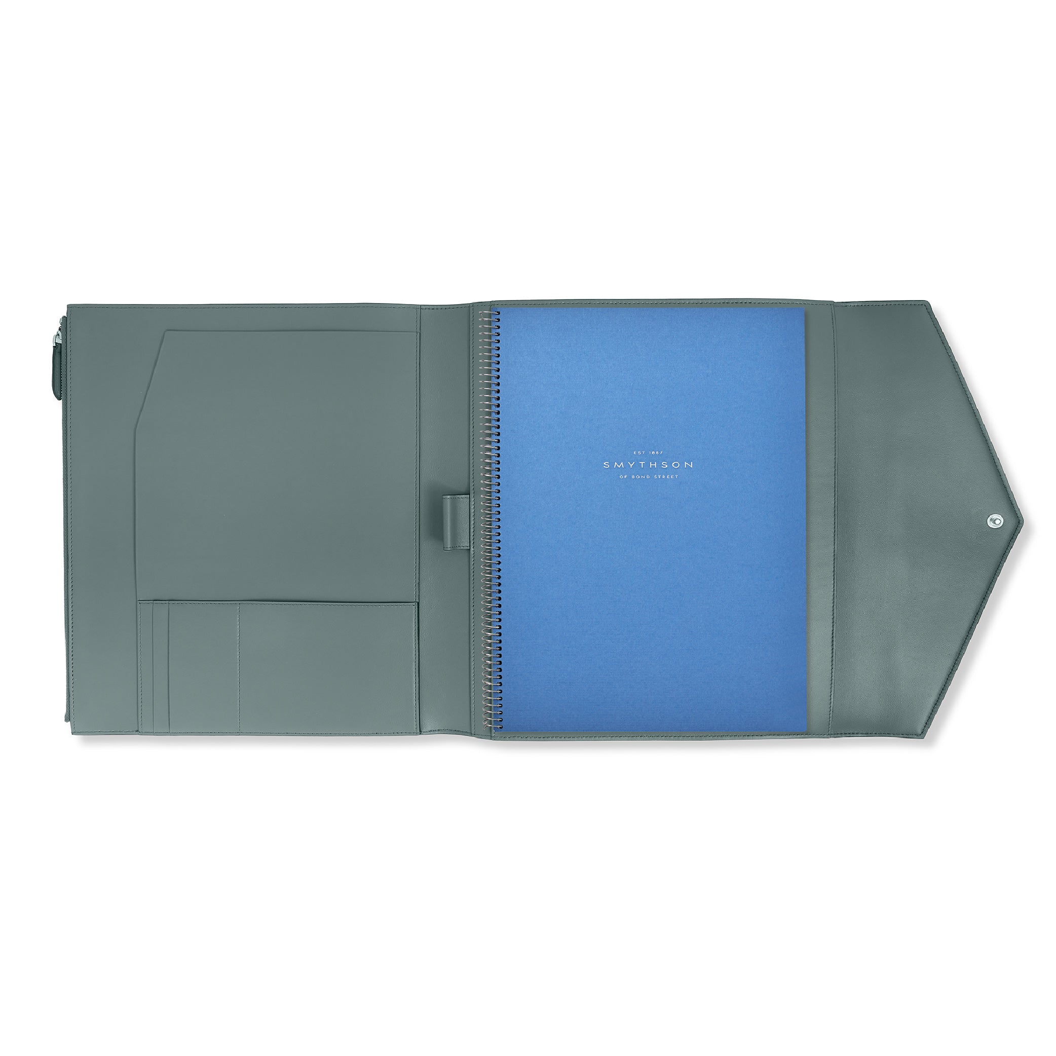 SMYTHSON Dark Teal Green A4 Envelope Writing Folder in Panama