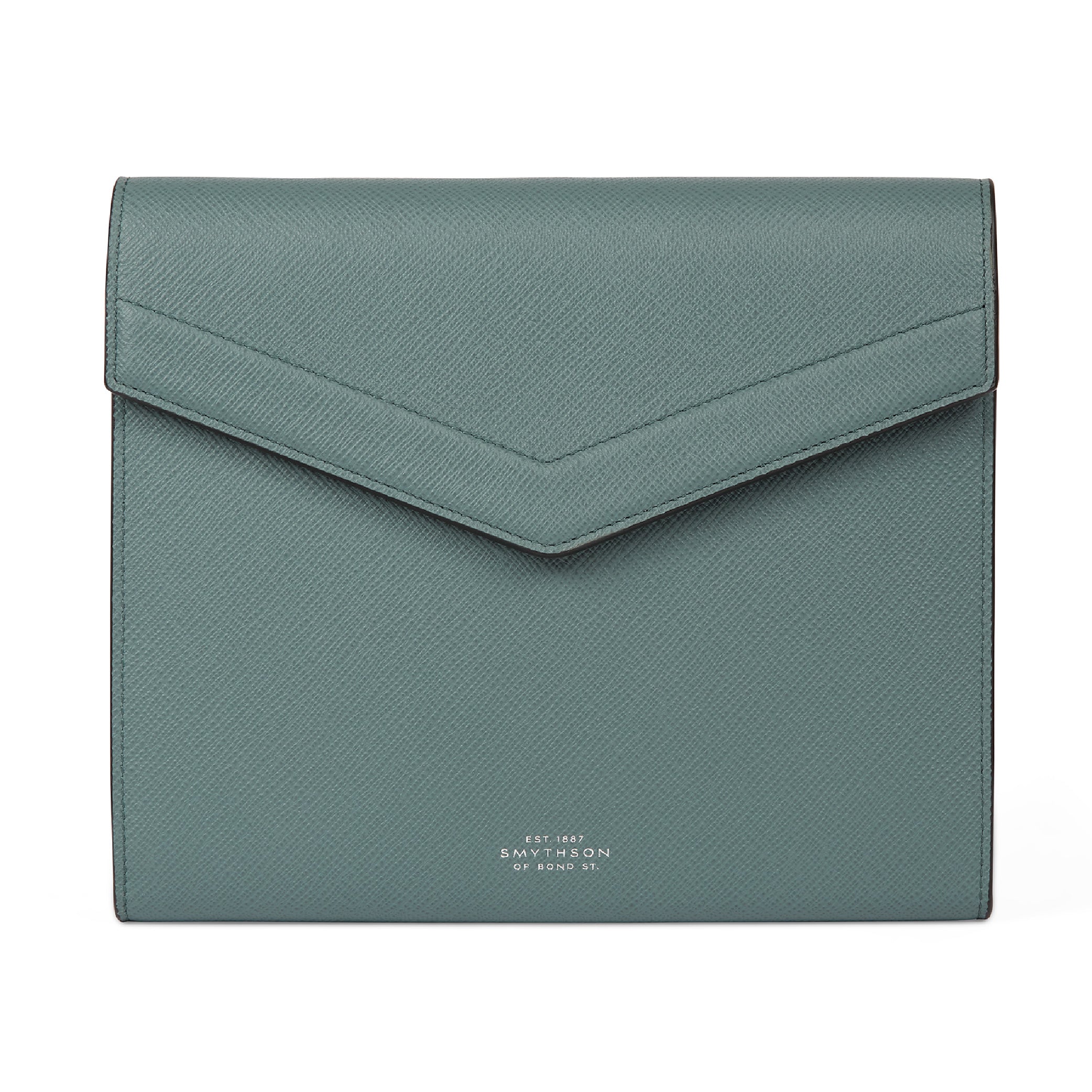 SMYTHSON Dark Teal Green A5 Envelope Writing Folder in Panama