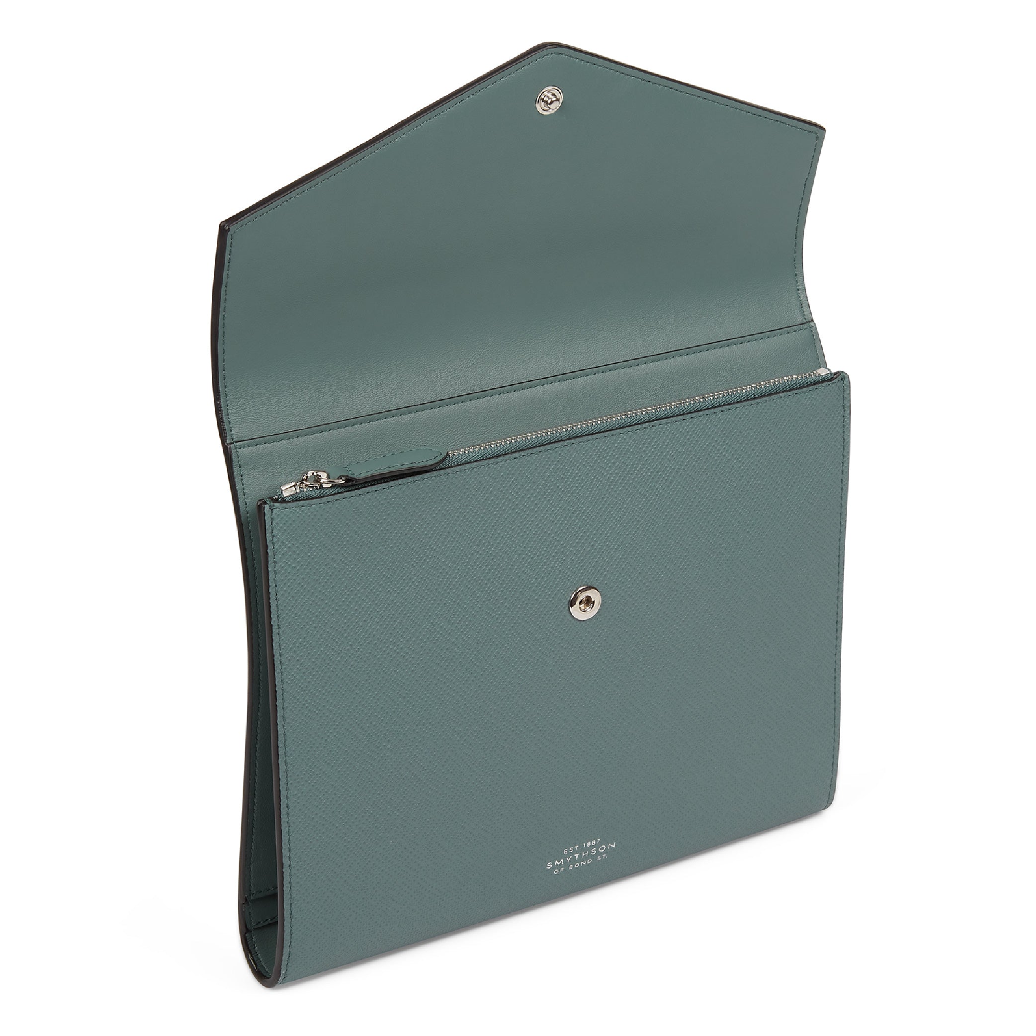 SMYTHSON Dark Teal Green A5 Envelope Writing Folder in Panama