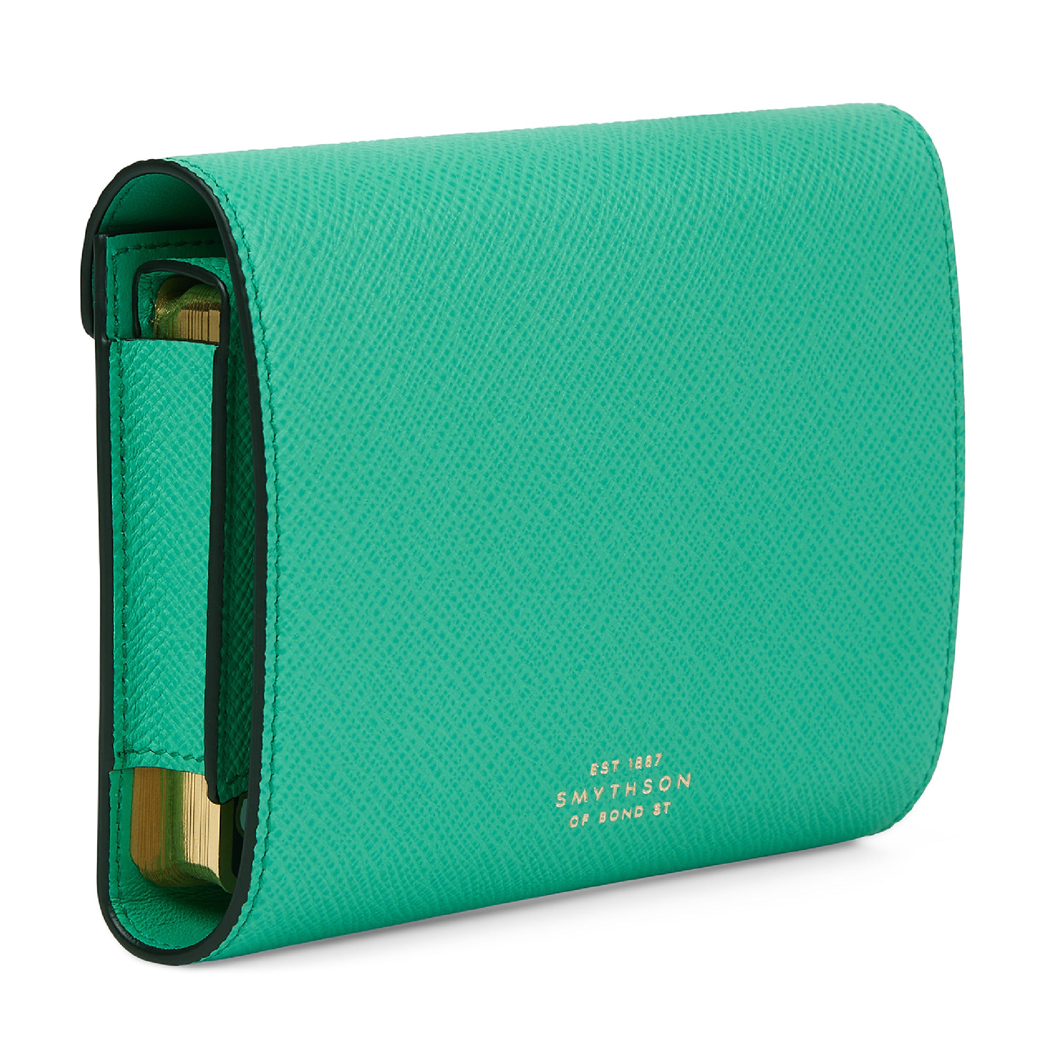 SMYTHSON Jade Green Double Playing Cards Case in Panama