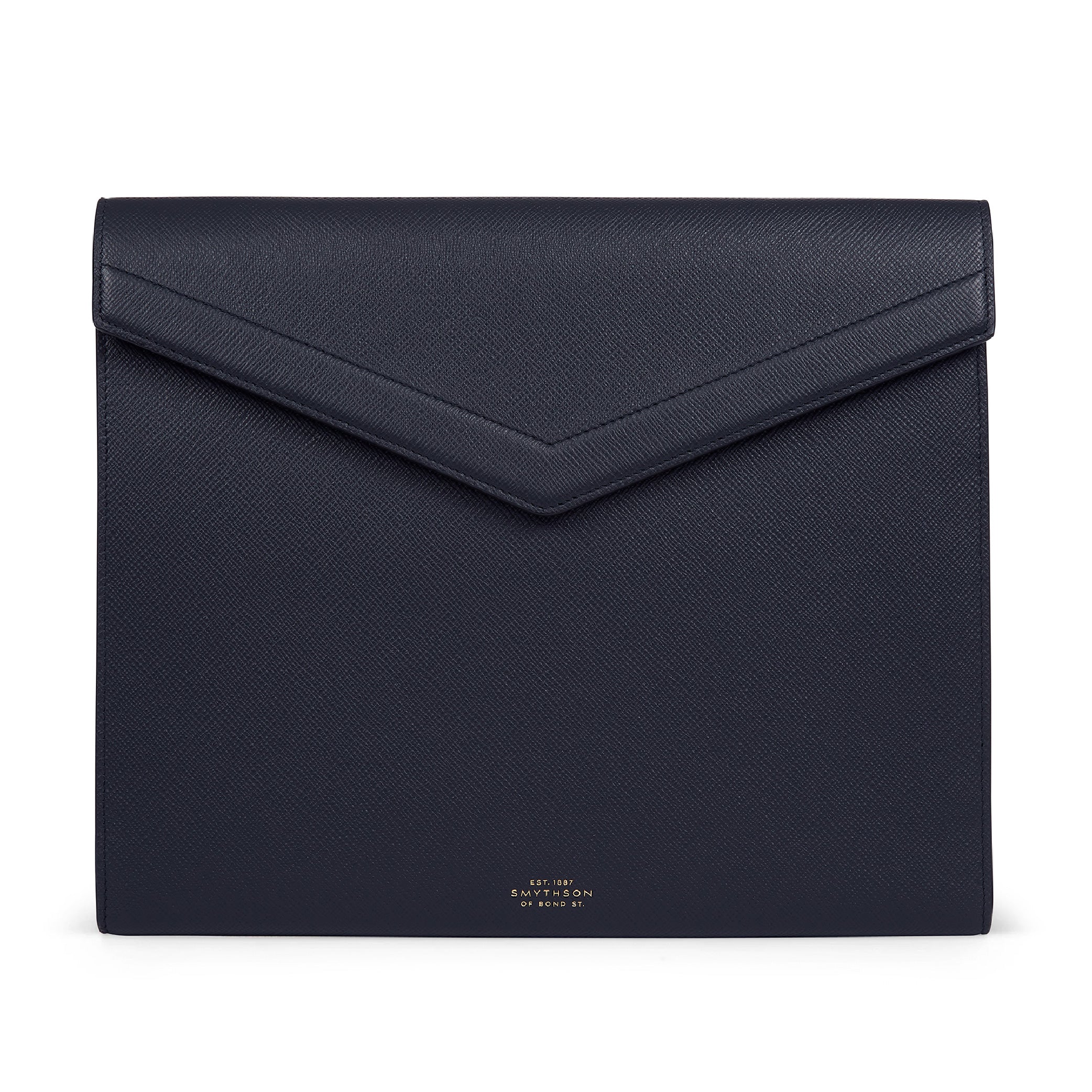 SMYTHSON Navy A4 Envelope Writing Folder in Panama