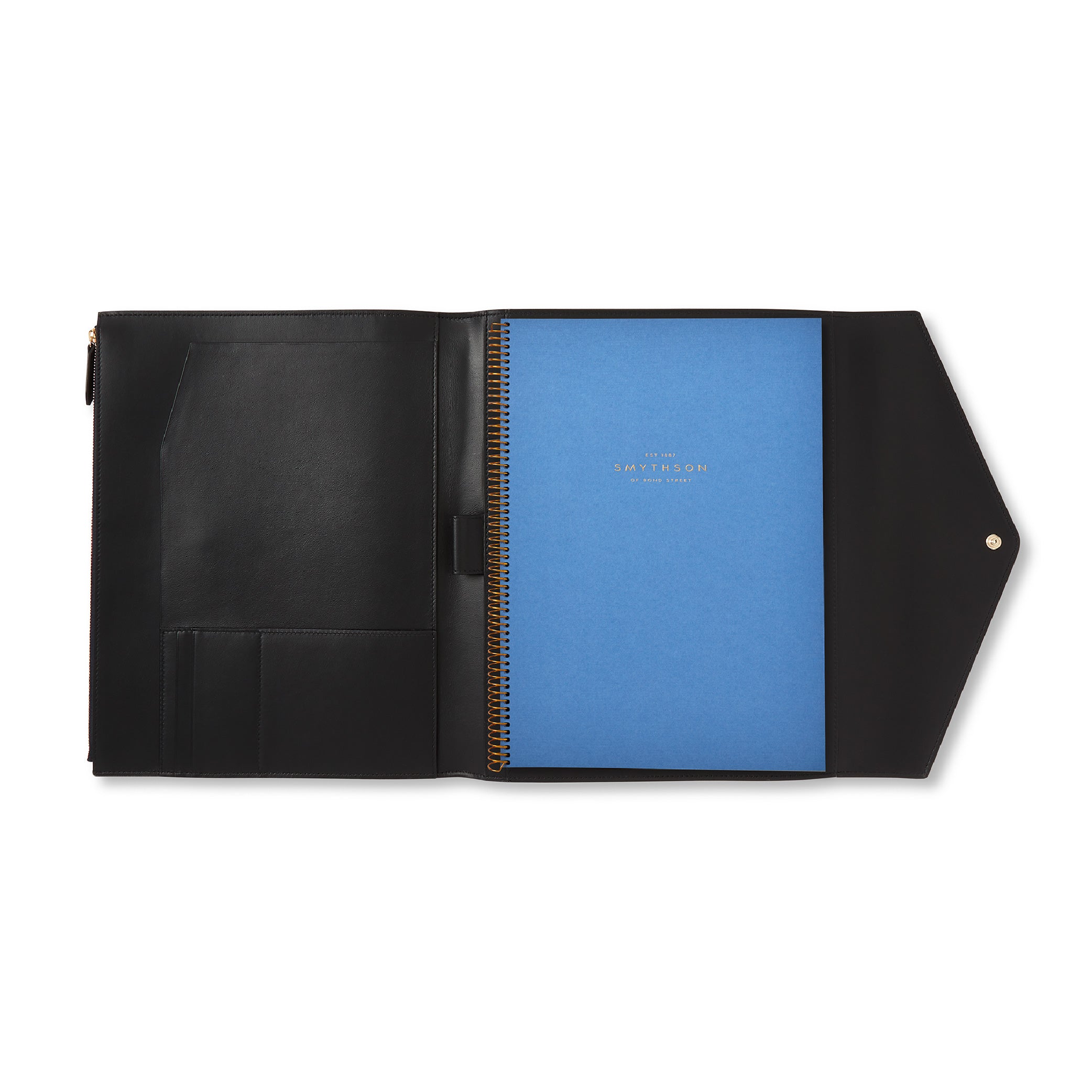 SMYTHSON Navy A4 Envelope Writing Folder in Panama