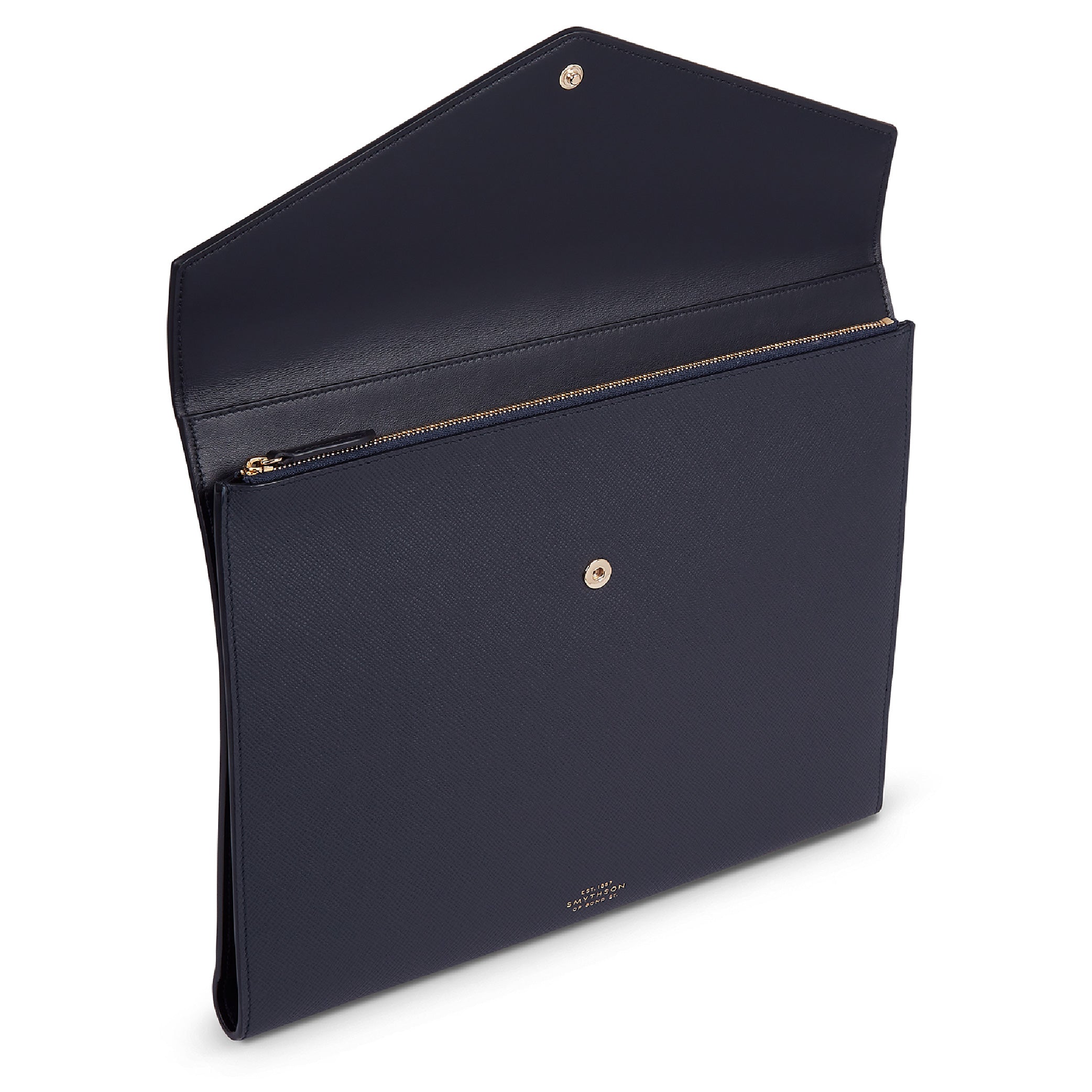 SMYTHSON Navy A4 Envelope Writing Folder in Panama