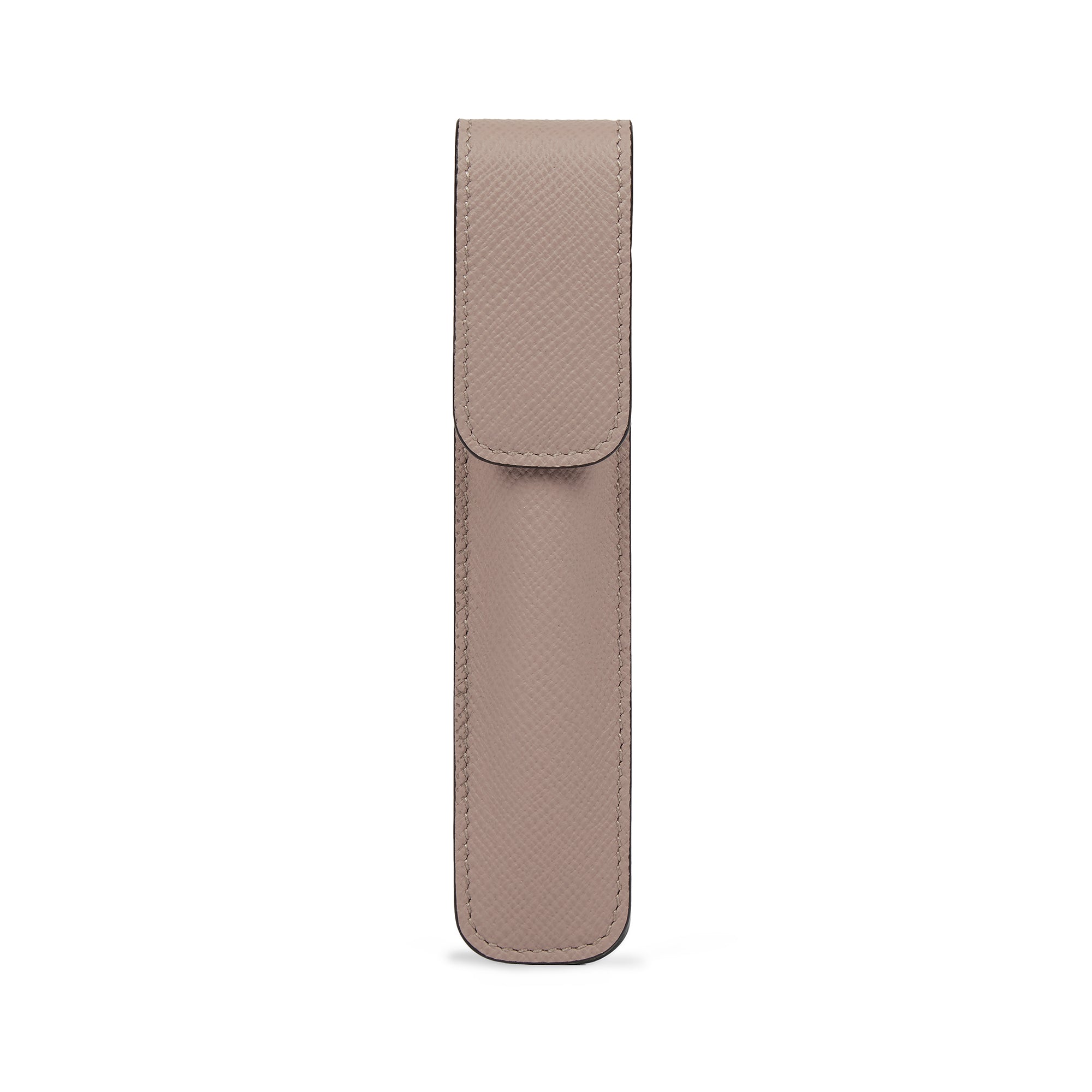 SMYTHSON Taupe Brown Pen Sleeve in Panama