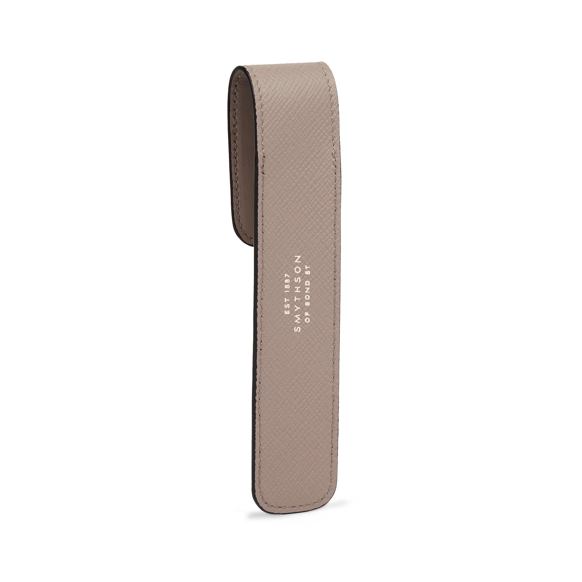 SMYTHSON Taupe Brown Pen Sleeve in Panama