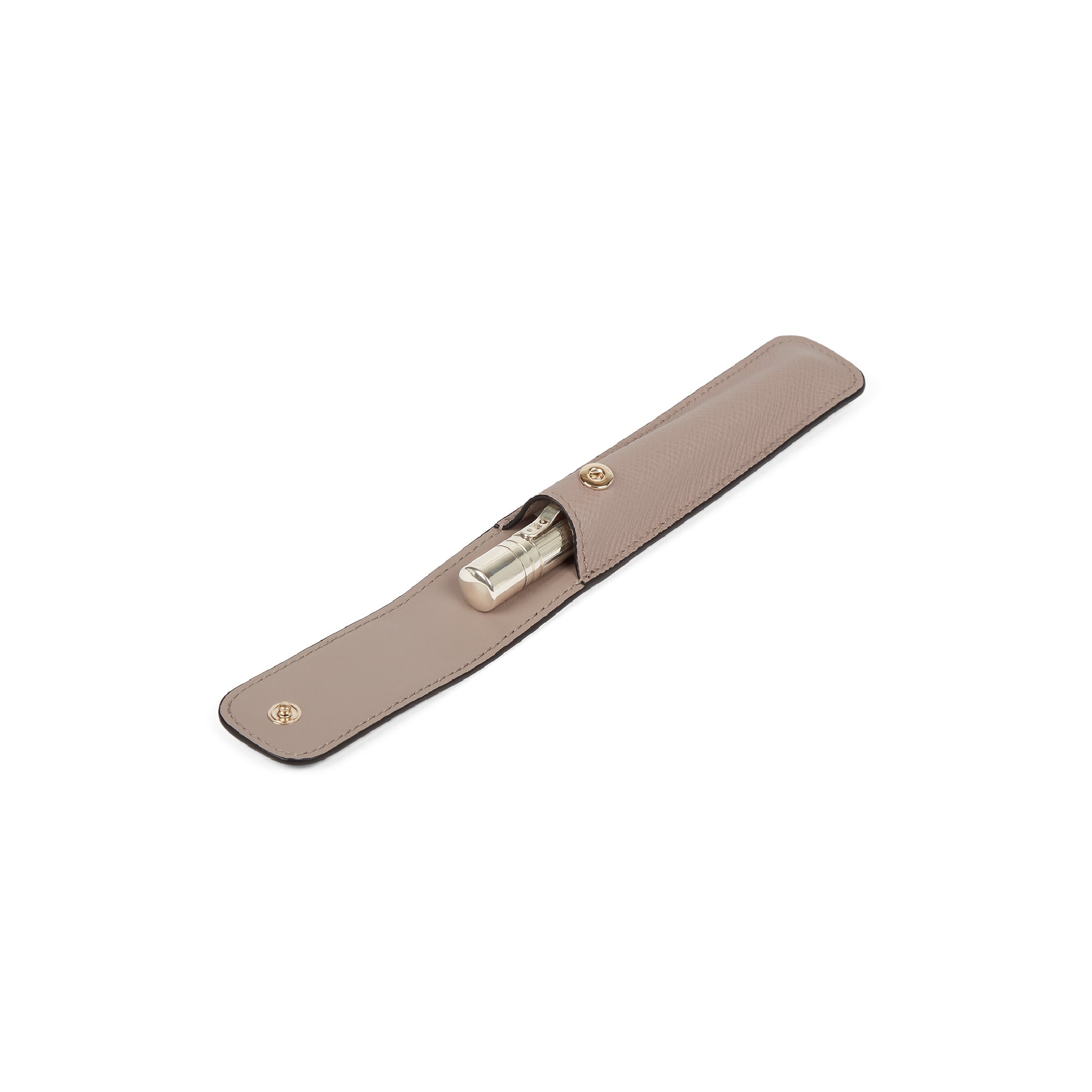 SMYTHSON Taupe Brown Pen Sleeve in Panama