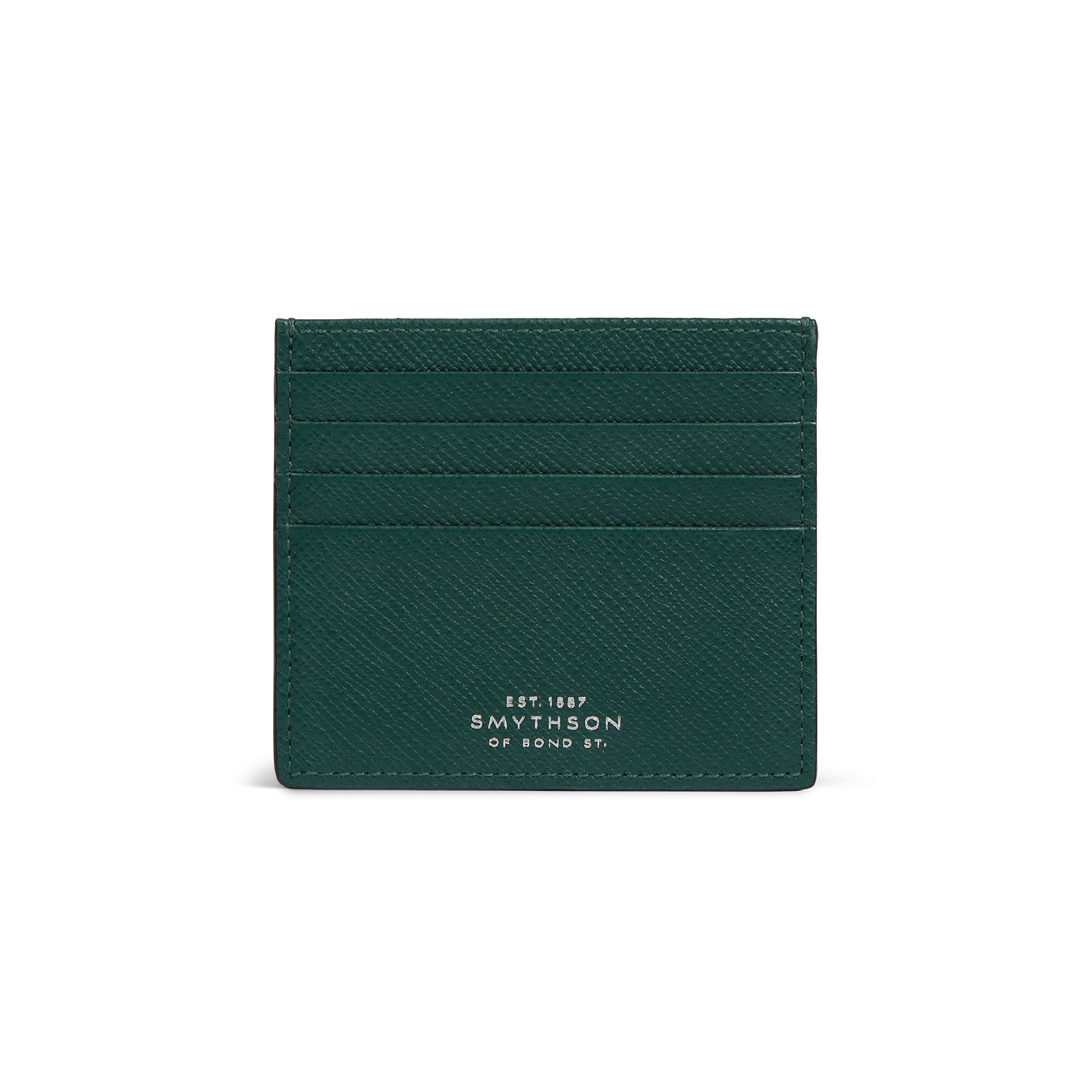 SMYTHSON Forest Green 8 Card Slot Flat Card Holder in Panama