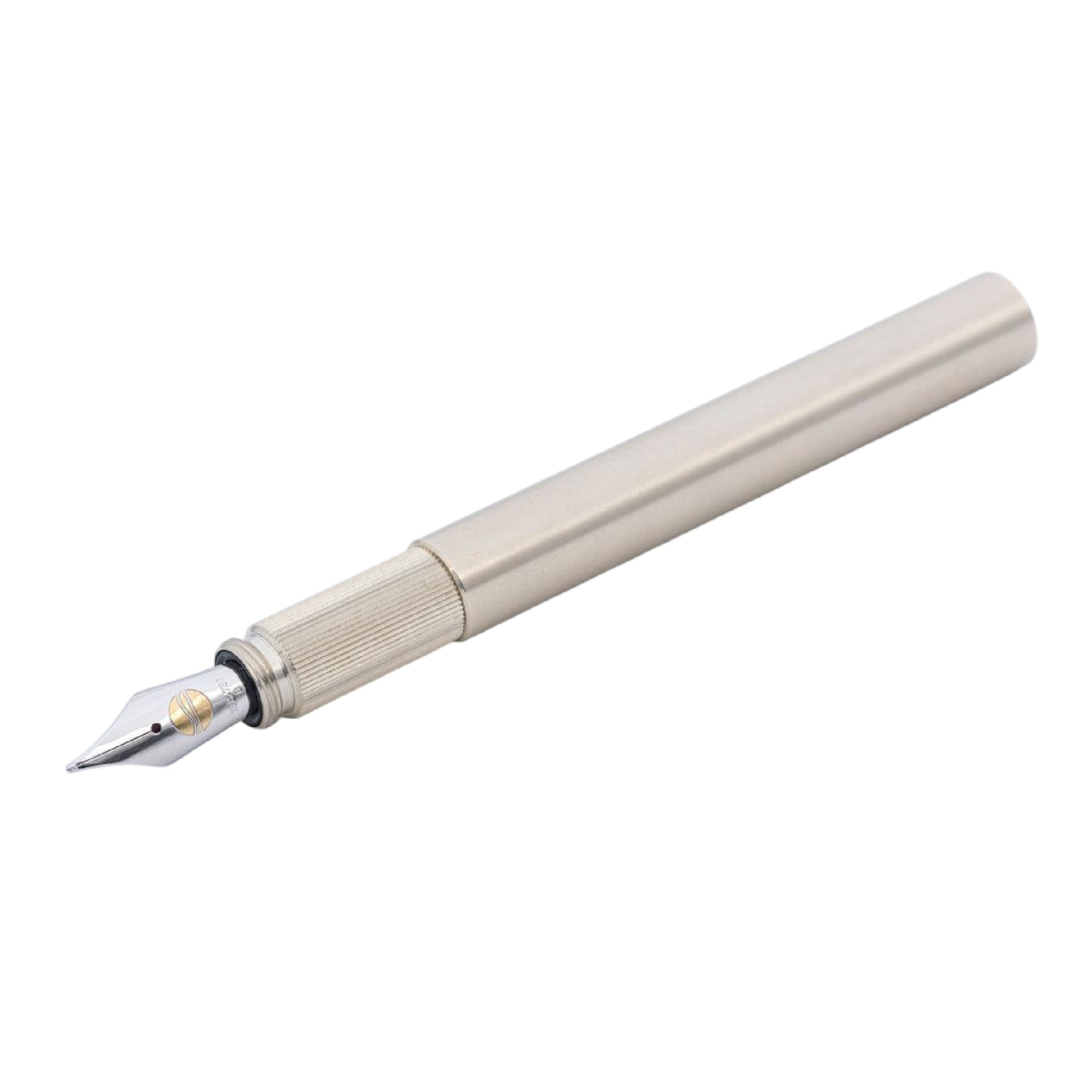 Longcap Brushed Nickel Silver Fountain Pen