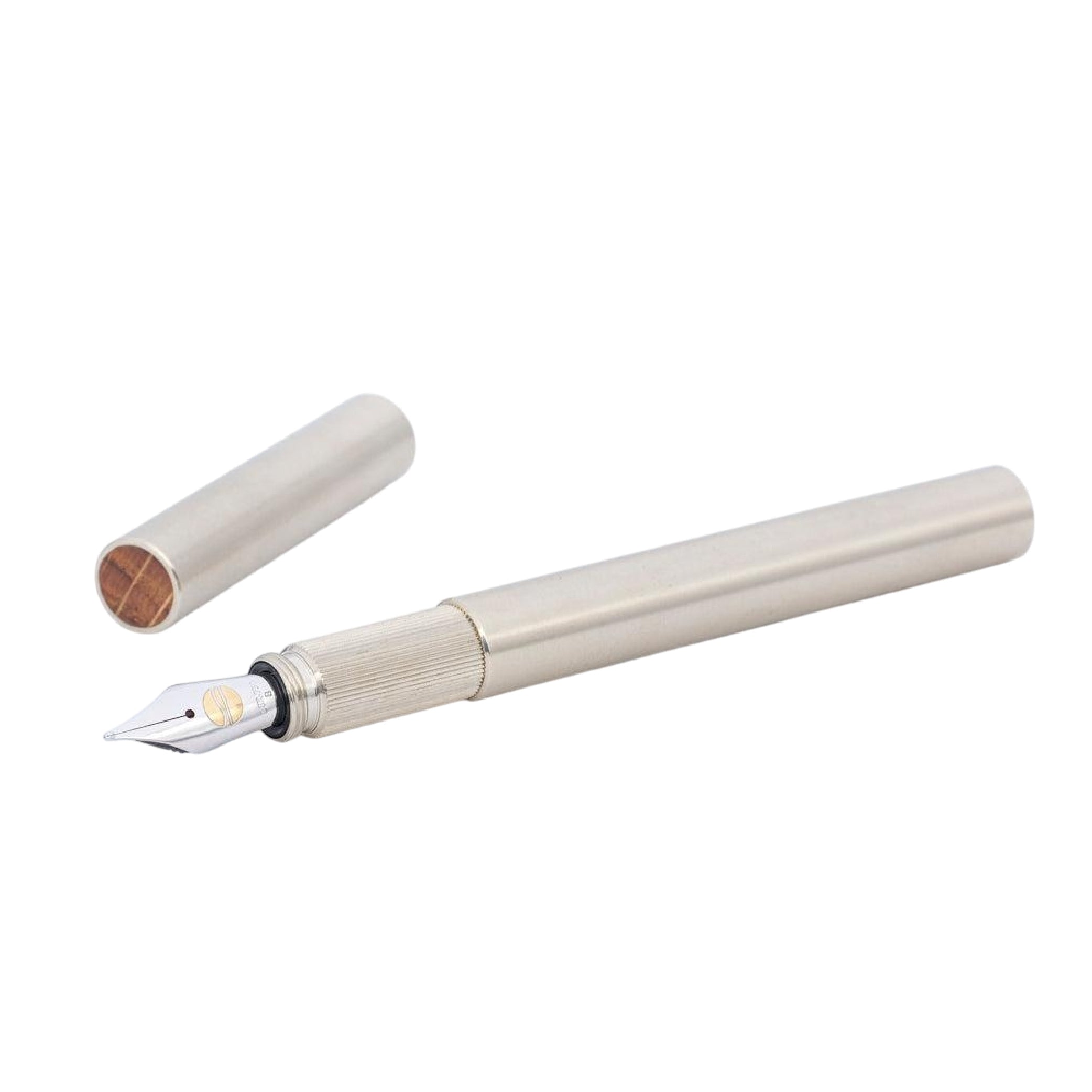 Longcap Brushed Nickel Silver Fountain Pen