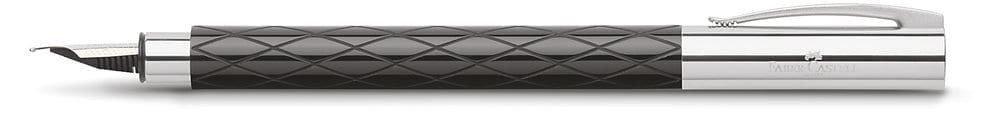 FABER CASTELL Ambition Rhombus Black Resin Fountain Pen - Broad