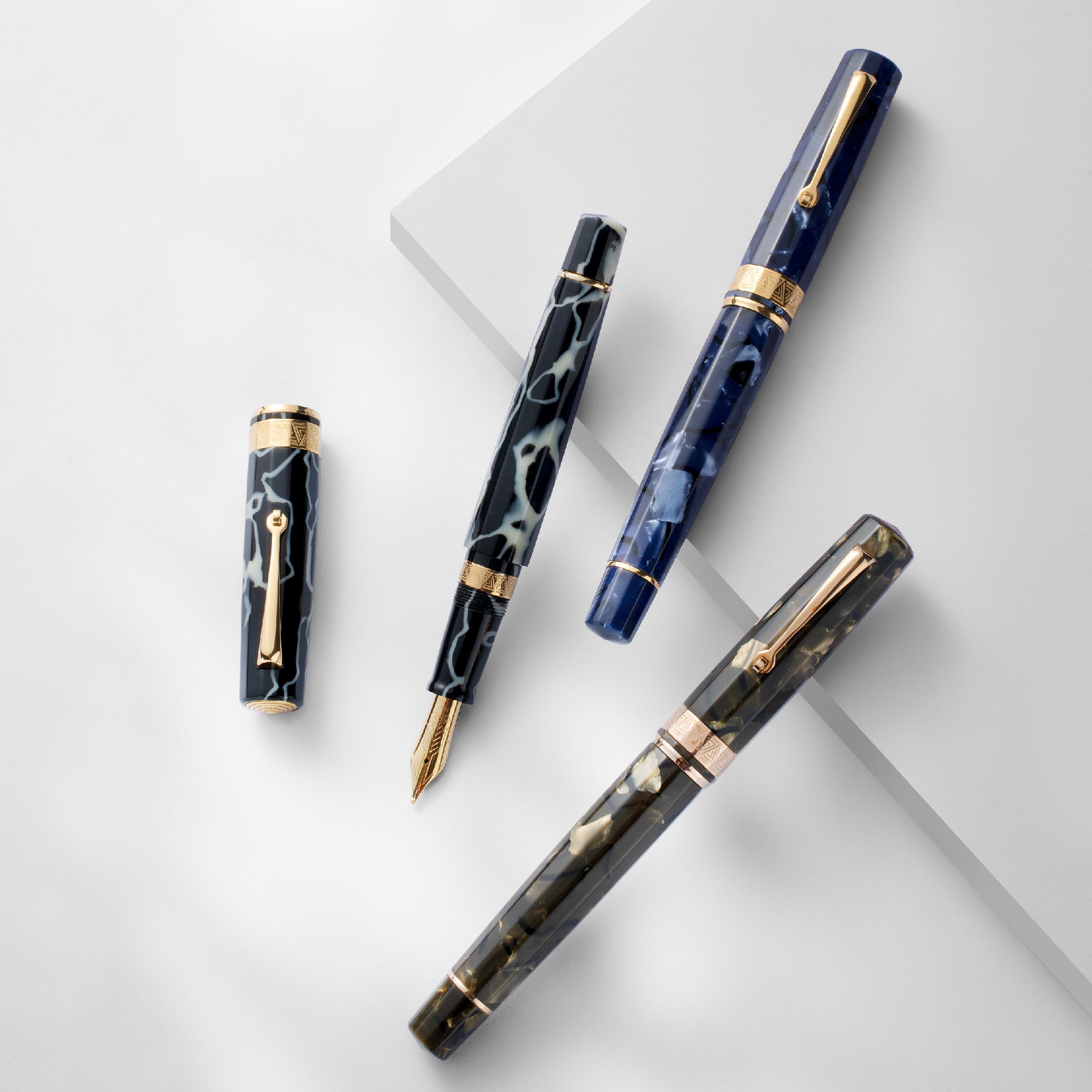 OMAS Paragon Blue Royale Silver Trim Fountain Pen