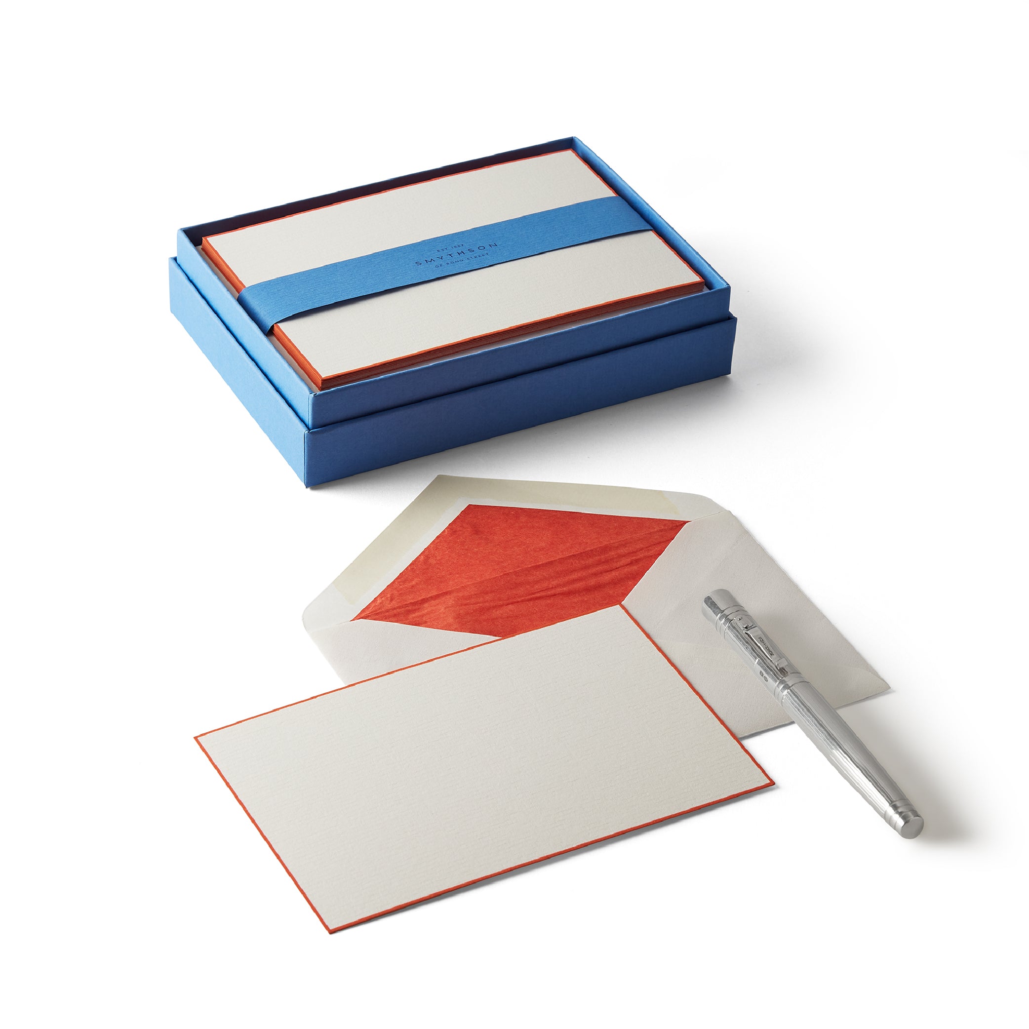 SMYTHSON Orange Bordered Correspondence Cards