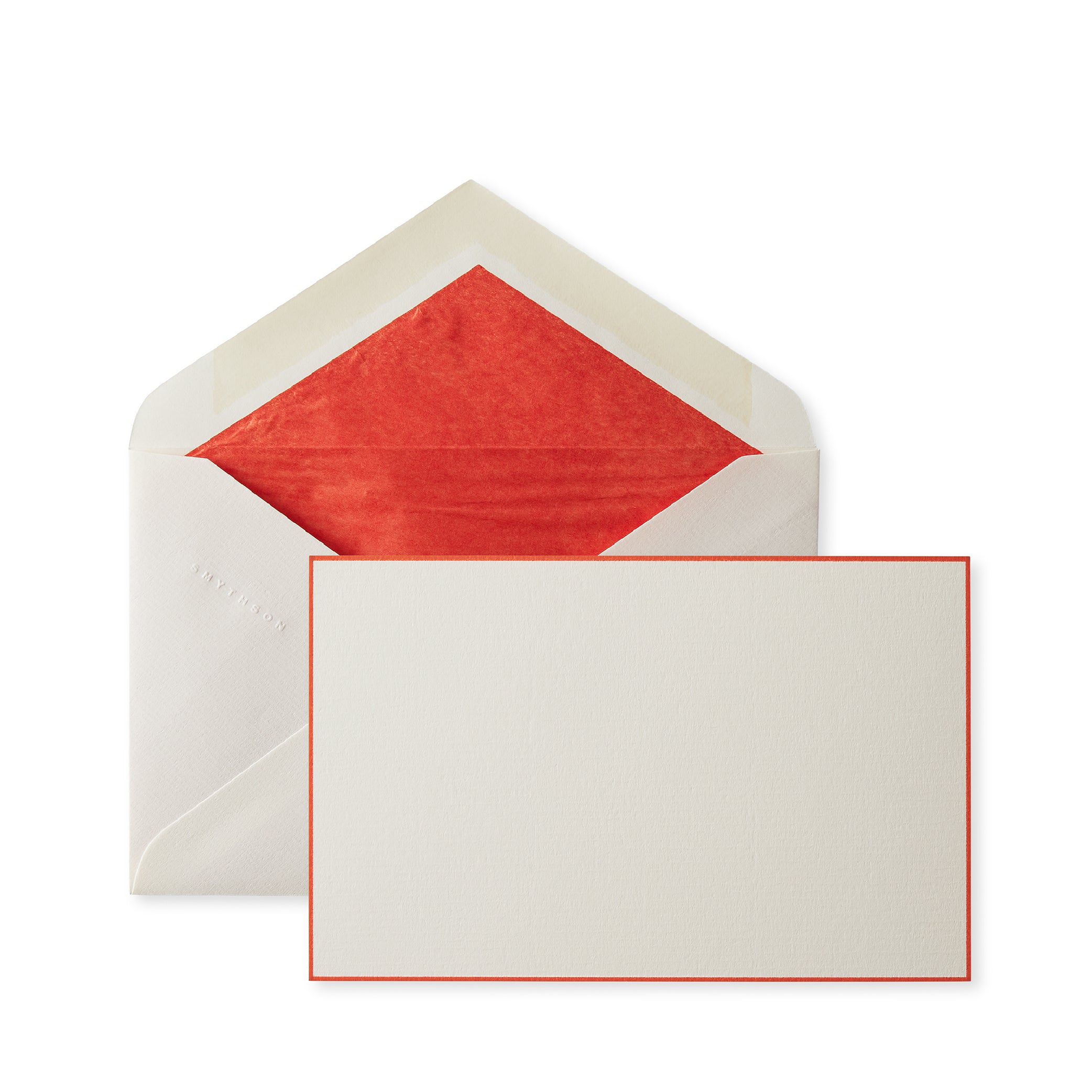 SMYTHSON Orange Bordered Correspondence Cards