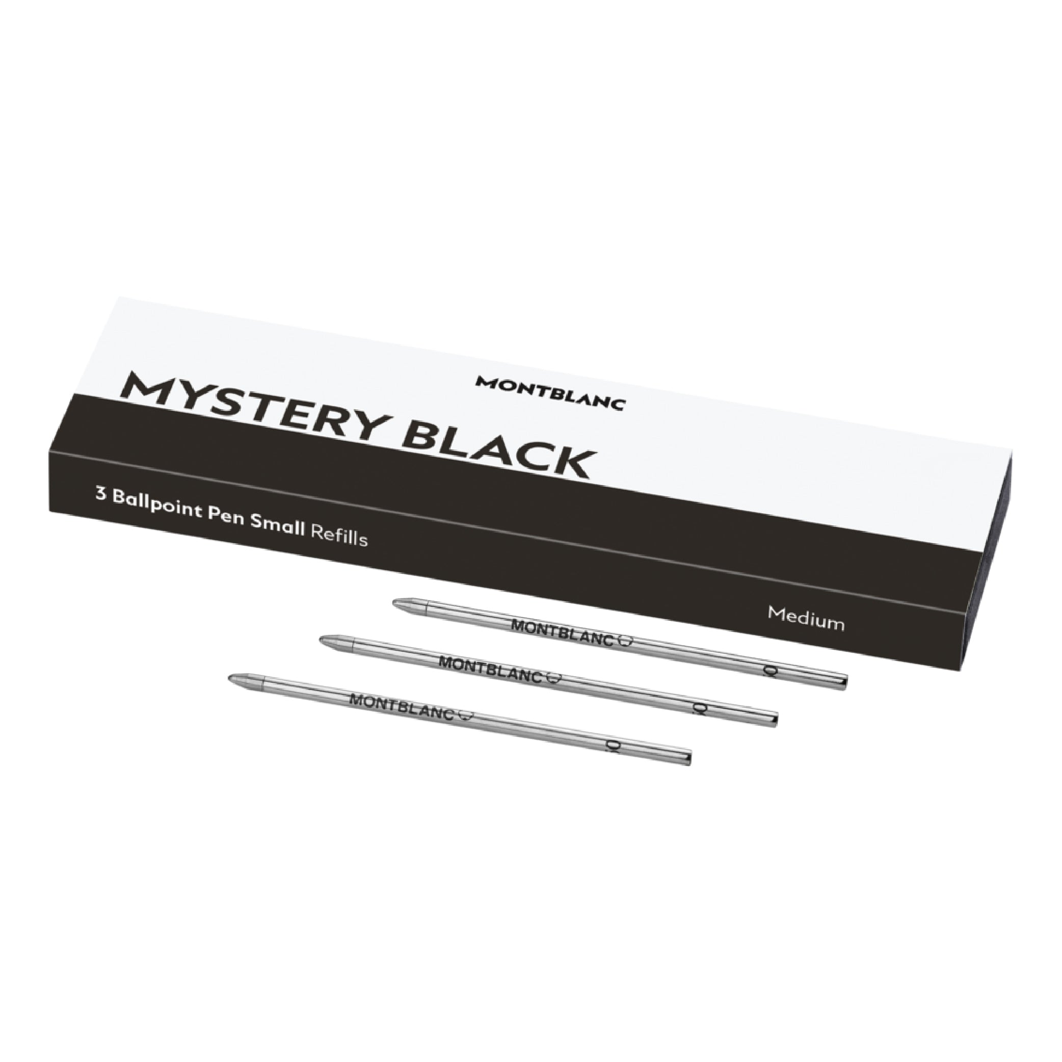 3 Ballpoint Small Refills, Mystery Black (M)