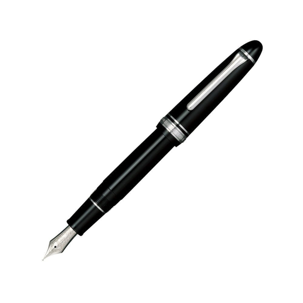 Penna stilografica SAILOR 1911 Large Series con finiture in argento nero e pennino 21kt