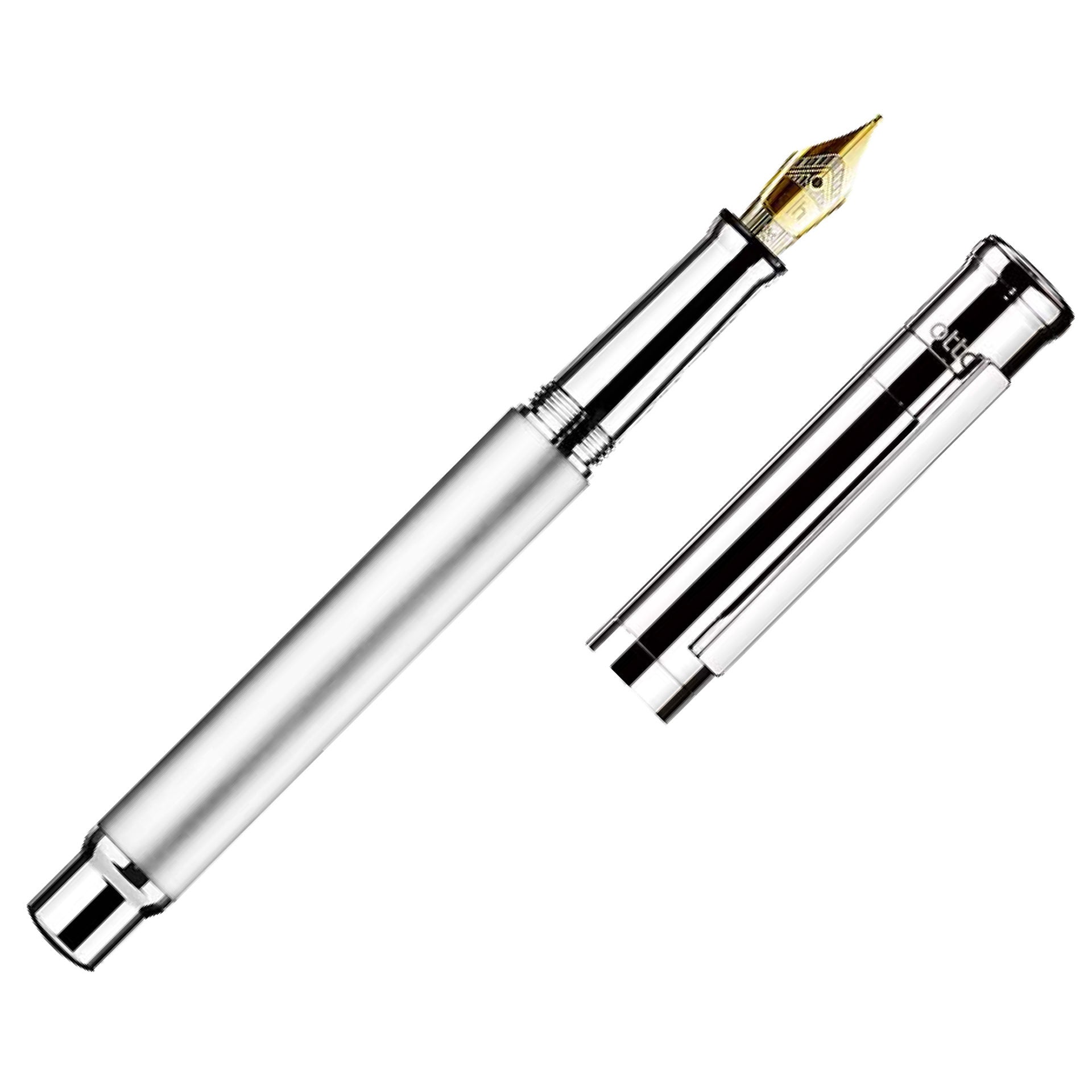 design04 Matt Platinum 18kt gold nib Fountain Pen