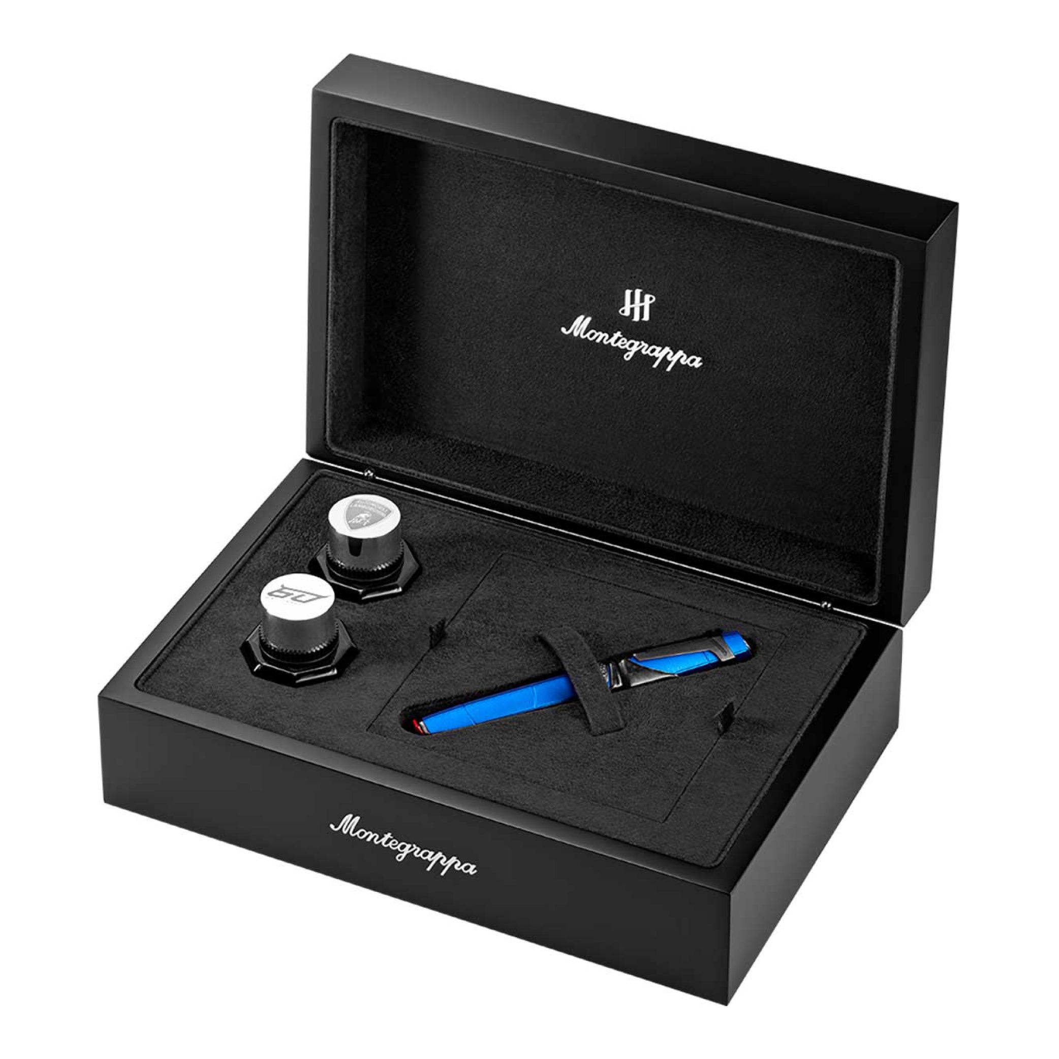 Penna stilografica Montegrappa Automobili Lamborghini 60° Blu Aegeus in edizione limitata