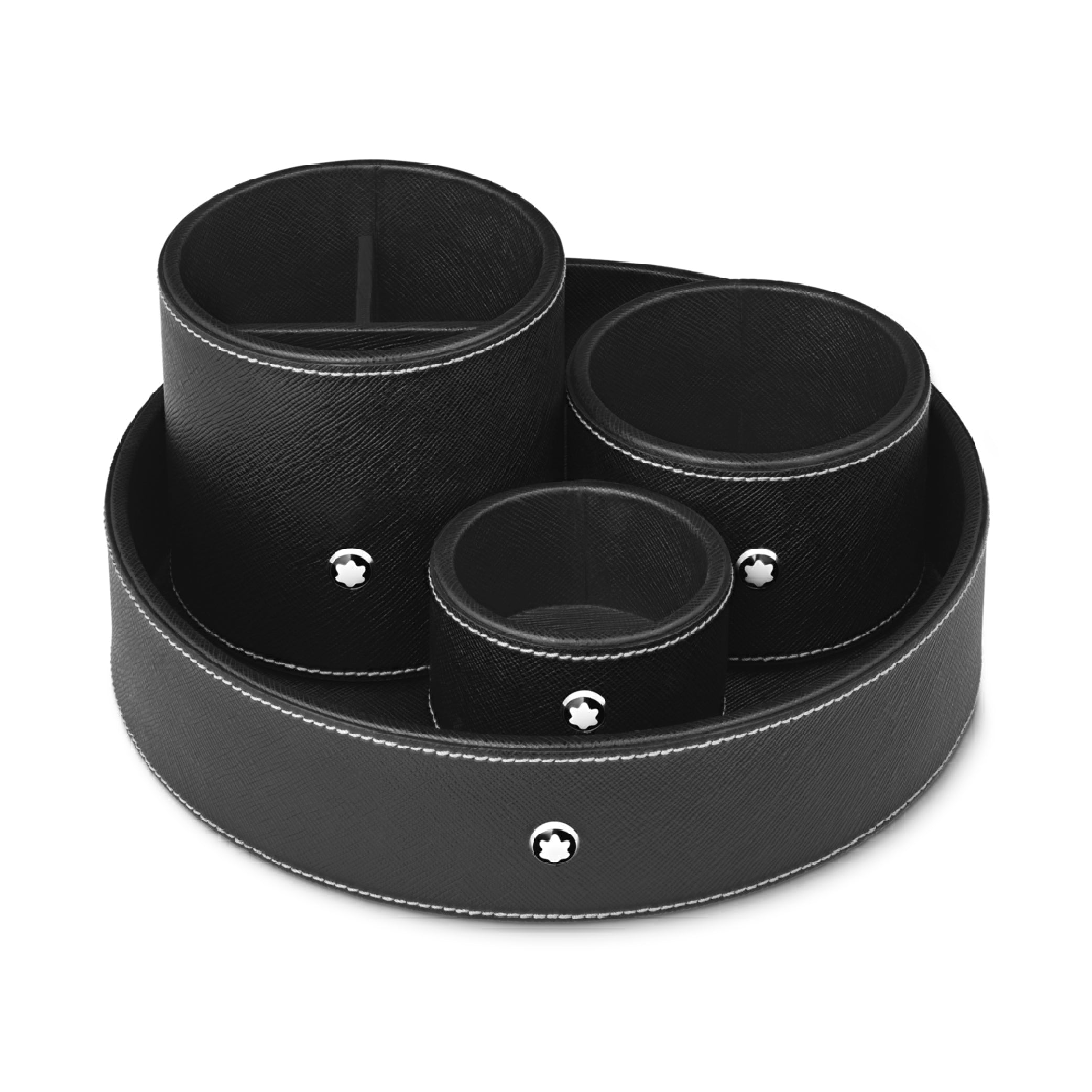 Black Small Round Desk Tray