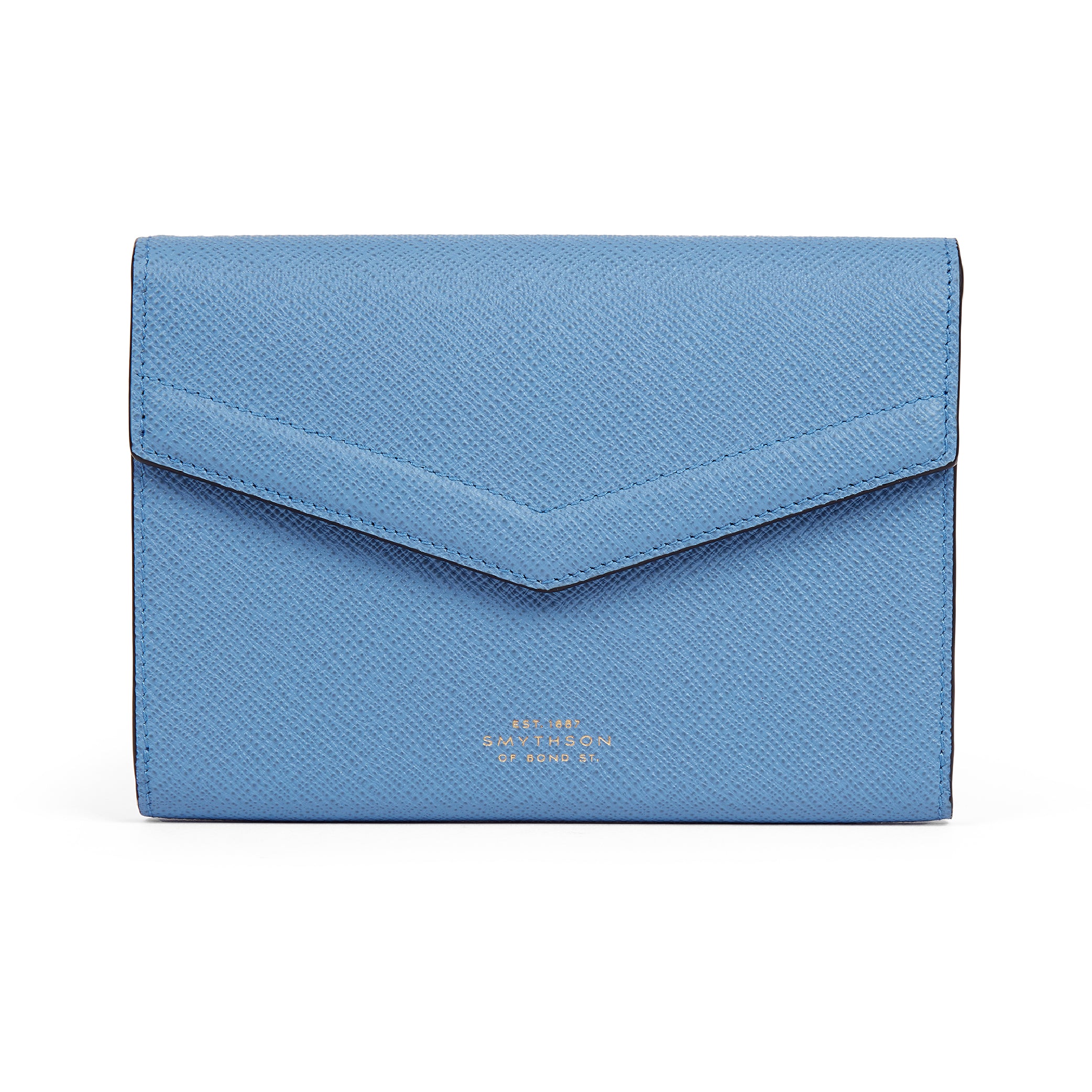 SMYTHSON Nile Blue Slim Stationery Holder in Panama