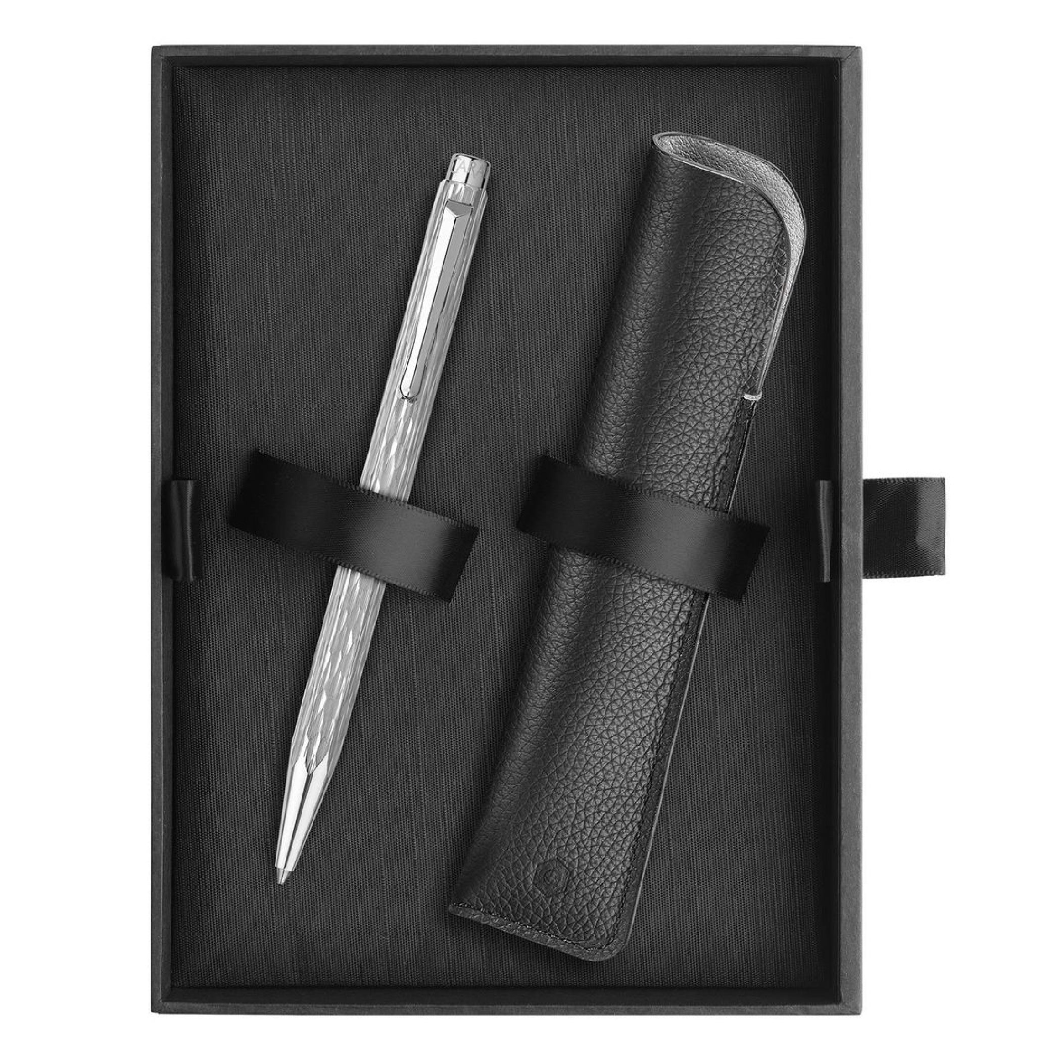 Ecridor Venetian Set Palladium Ballpoint Pen & Leather Case Limited Edition Ballpoint