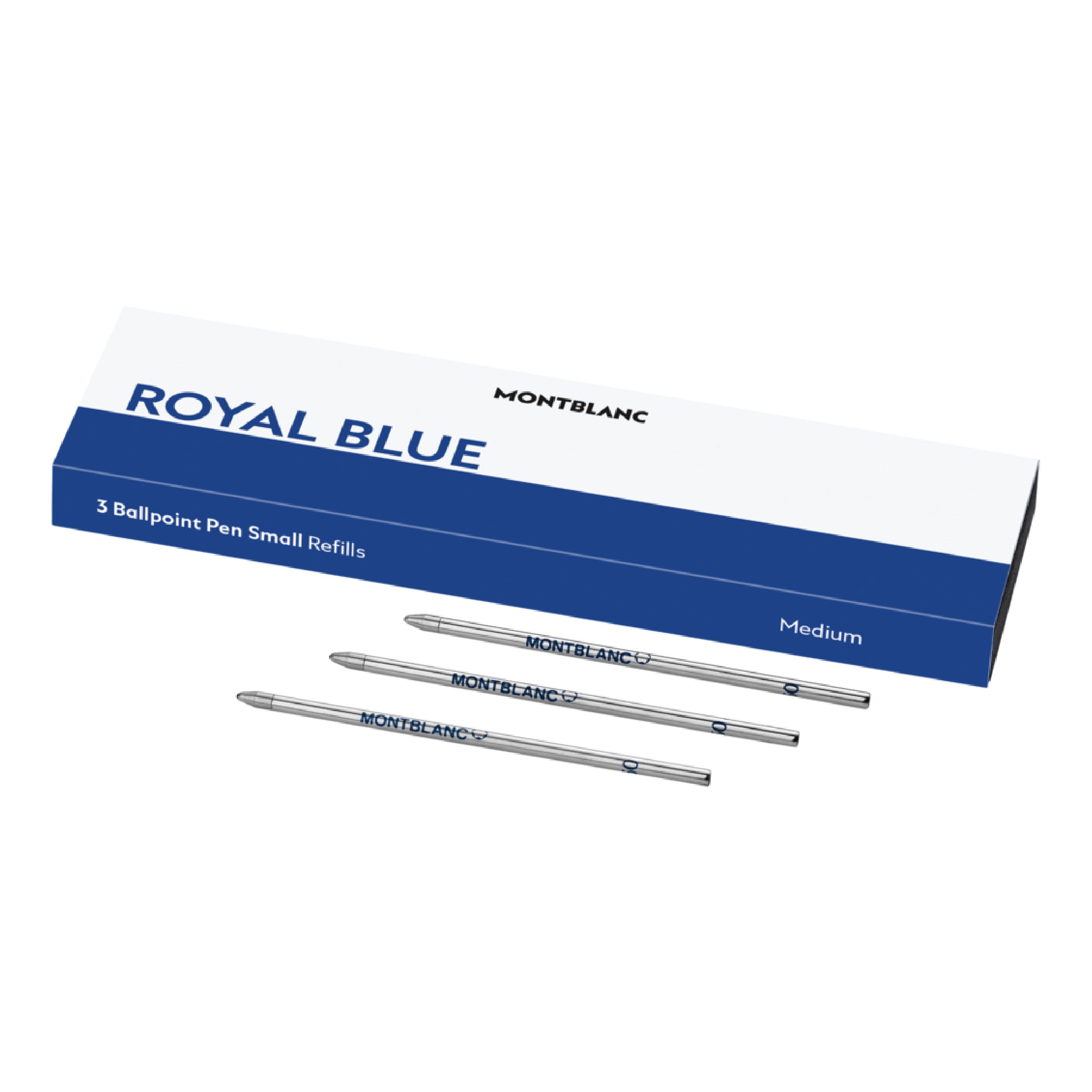 3 Ballpoint Small Refills, Royal Blue (M)