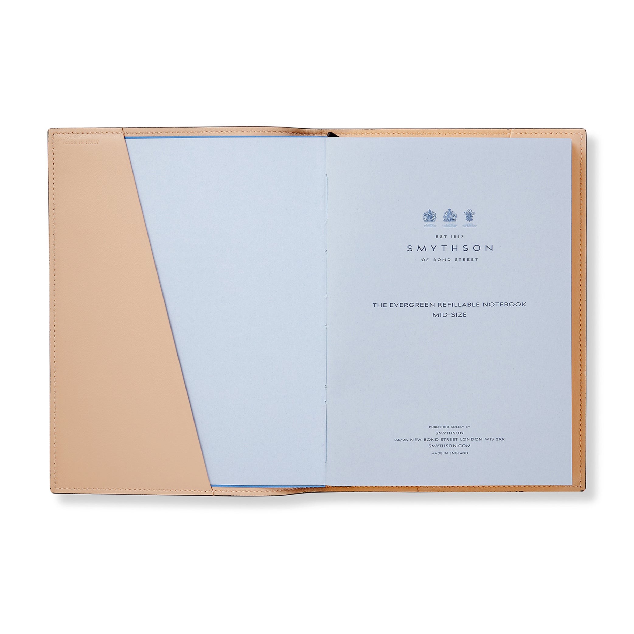 SMYTHSON Nutmeg Brown Evergreen Refillable Notebook in Ludlow