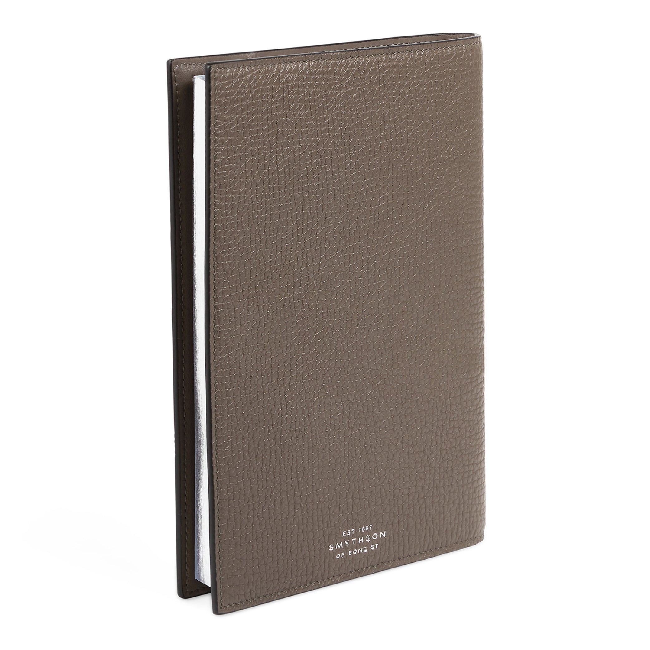 SMYTHSON Dark Taupe Evergreen Refillable Notebook in Ludlow