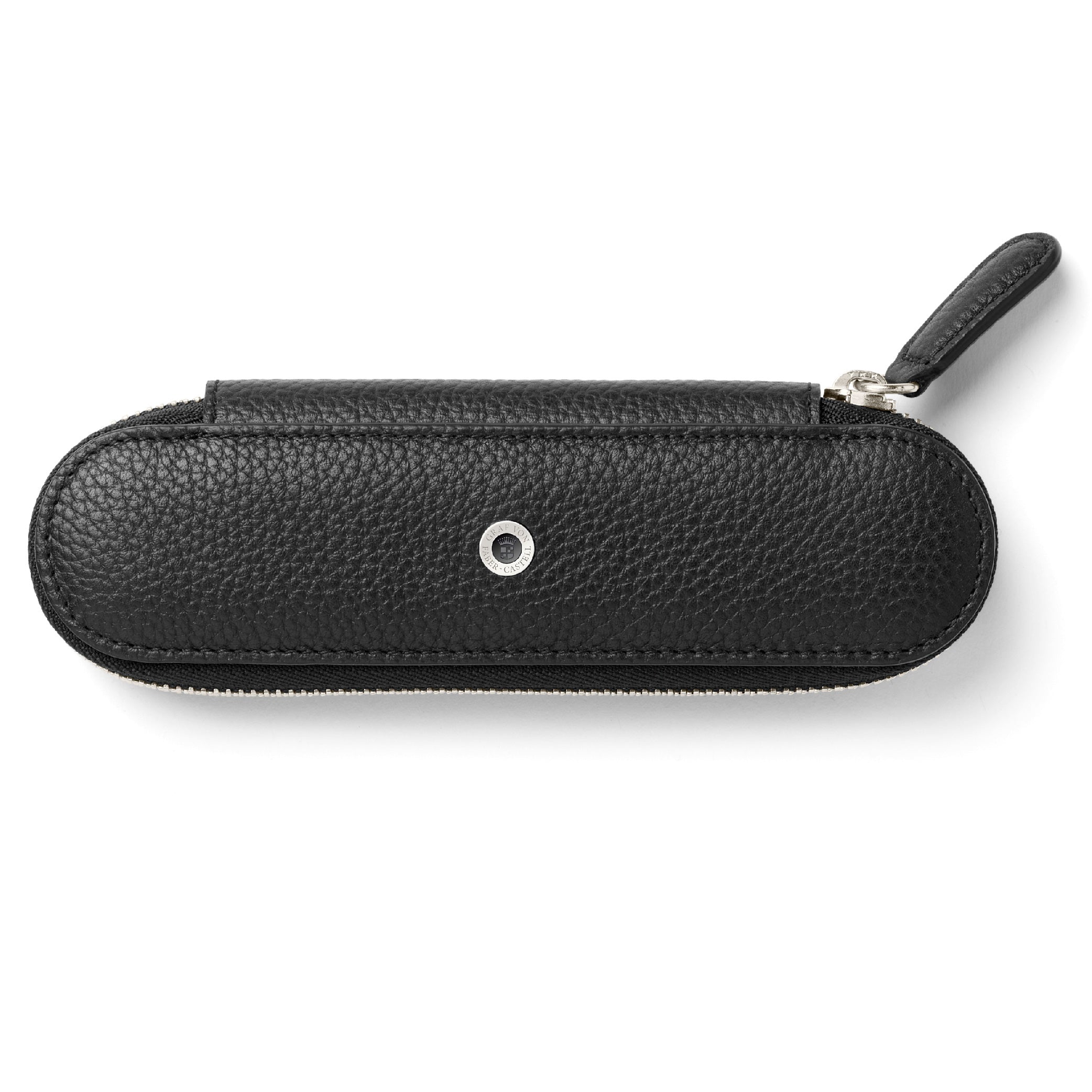 Black Cashmere Zipper case for 2 pens