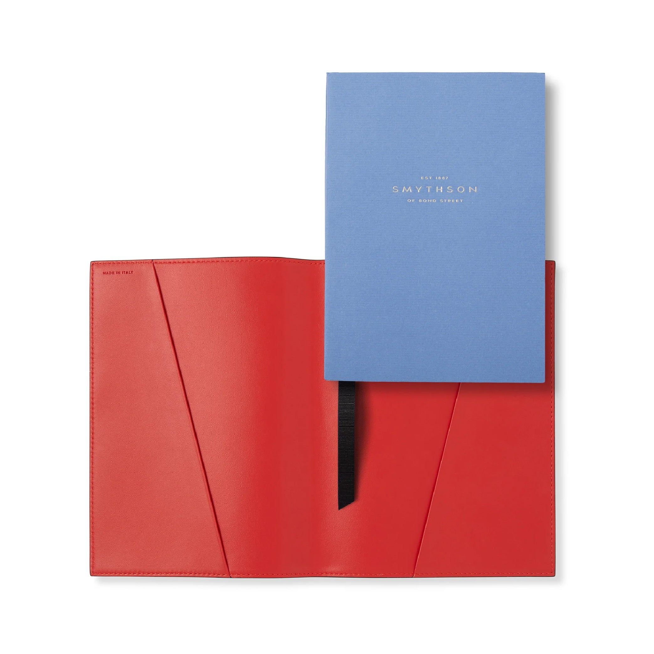 SMYTHSON Poppy Red Evergreen Refillable Notebook in Ludlow