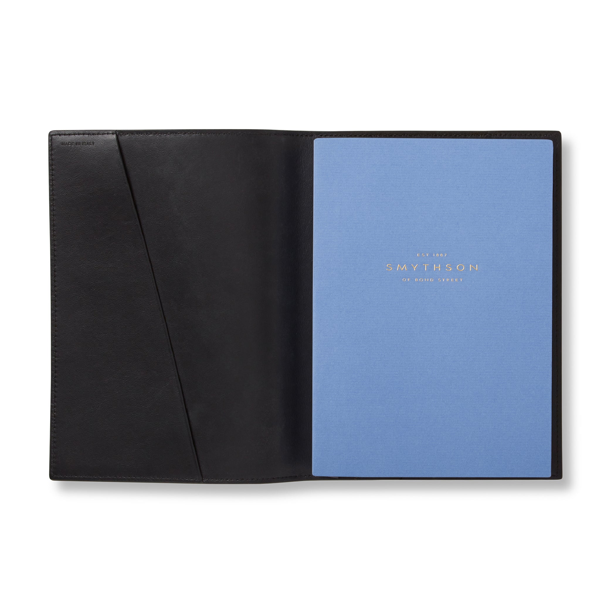 SMYTHSON Black Evergreen Refillable Notebook in Ludlow