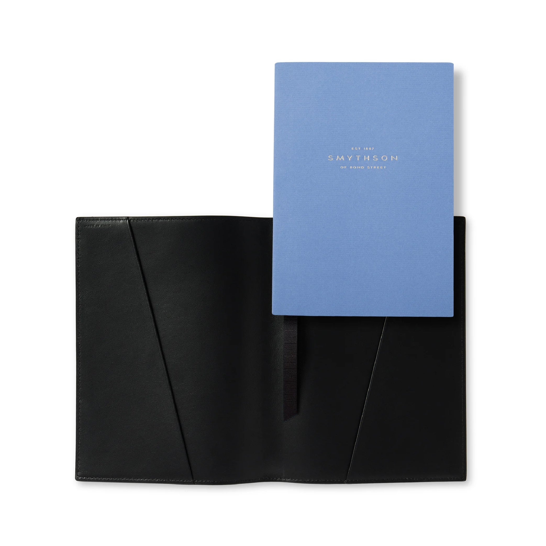 SMYTHSON Black Evergreen Refillable Notebook in Ludlow