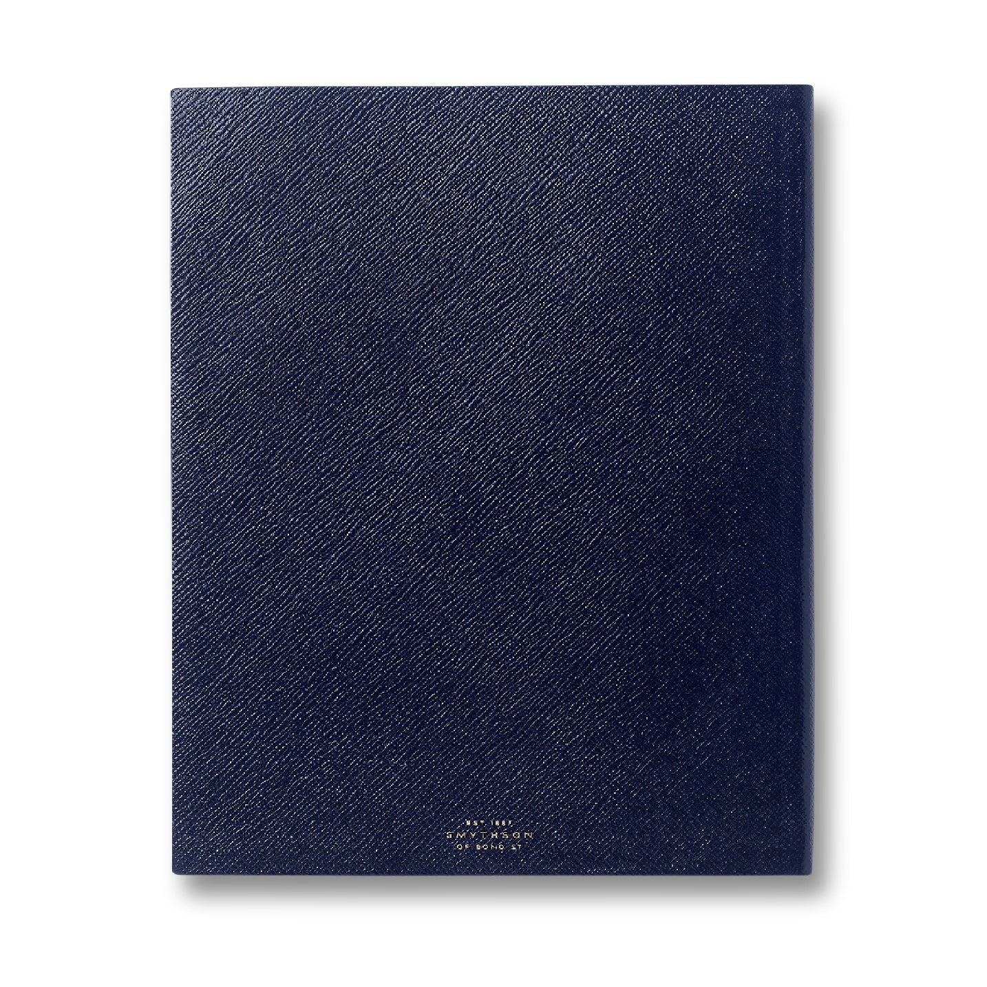 SMYTHSON Navy Plain Paged Portobello Notebook in Panama