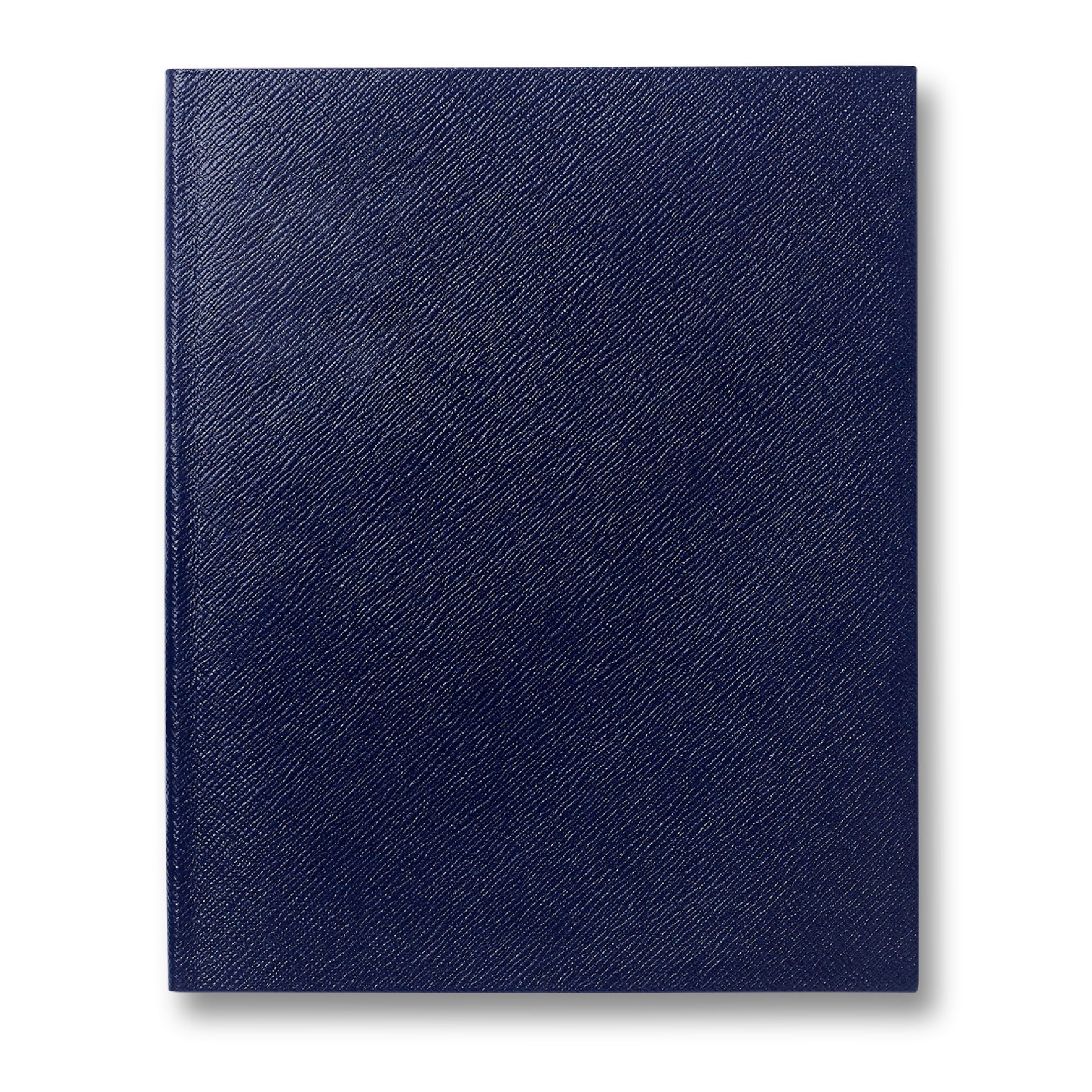 SMYTHSON Navy Plain Paged Portobello Notebook in Panama