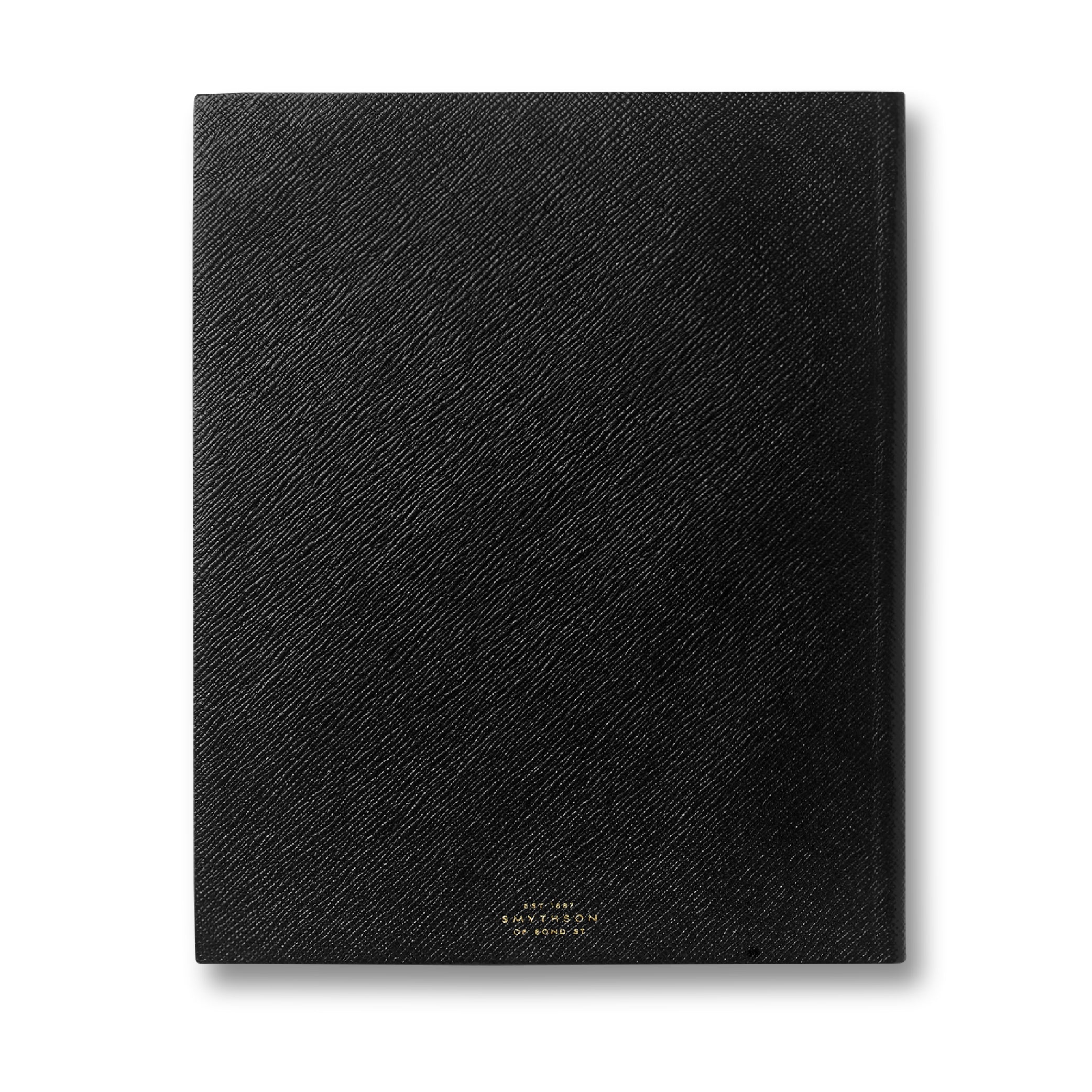 SMYTHSON Black Plain Paged Portobello Notebook in Panama