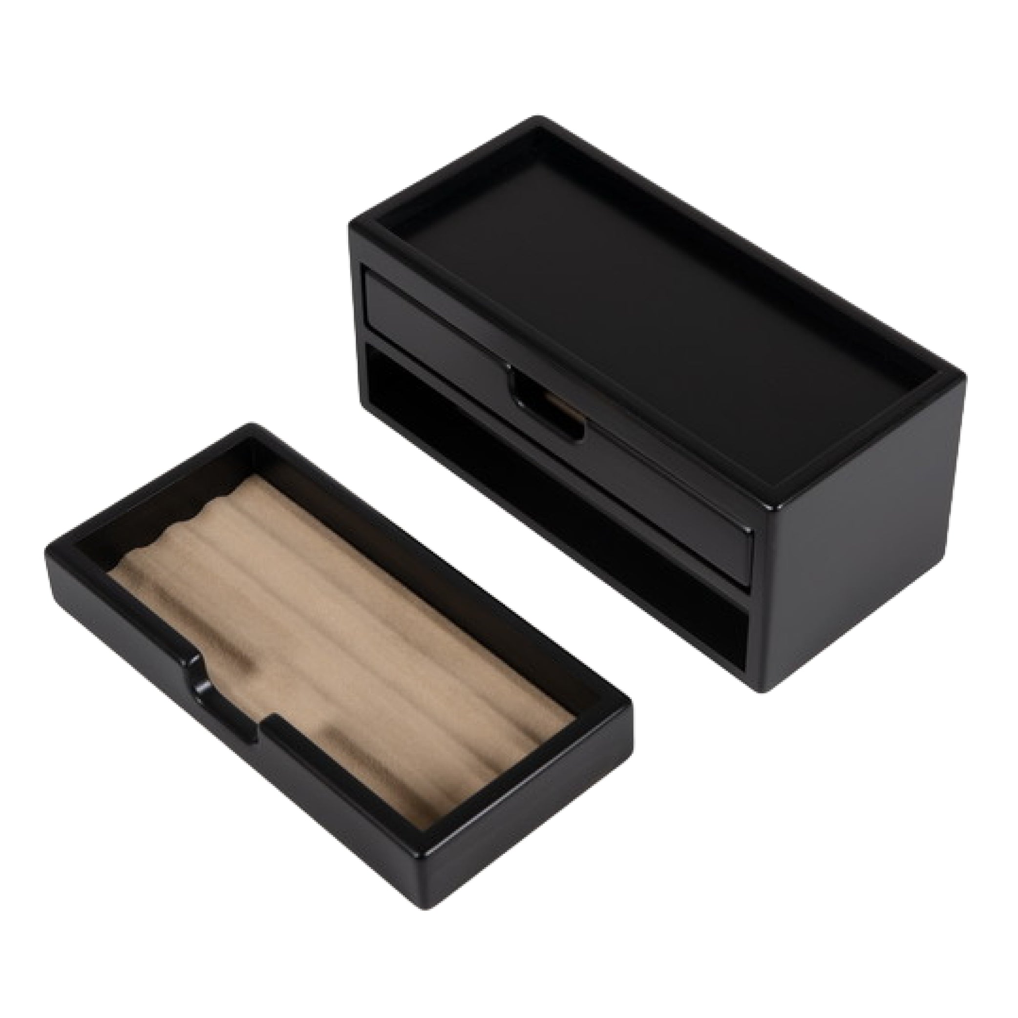 TOYOOKA CRAFT Wooden Hinoki Black Fountain Pen Box With 8 Slots