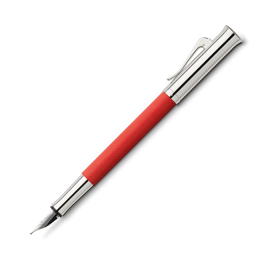 GRAF VON FABER CASTELL Penna stilografica Guilloche India Rossa - Ampia